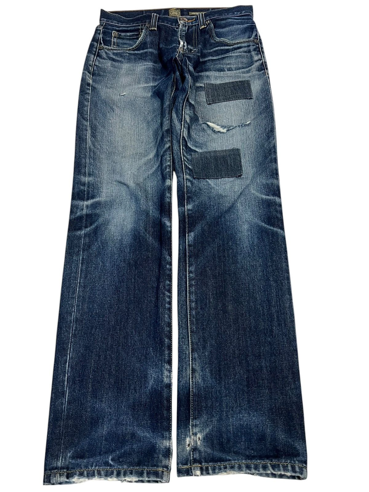 If Six Was Nine × Le Grande Bleu (L.G.B.) 🌈Vintage Back Number Kaihara denim Distressed Jean Size US 29 - 1 Thumbnail