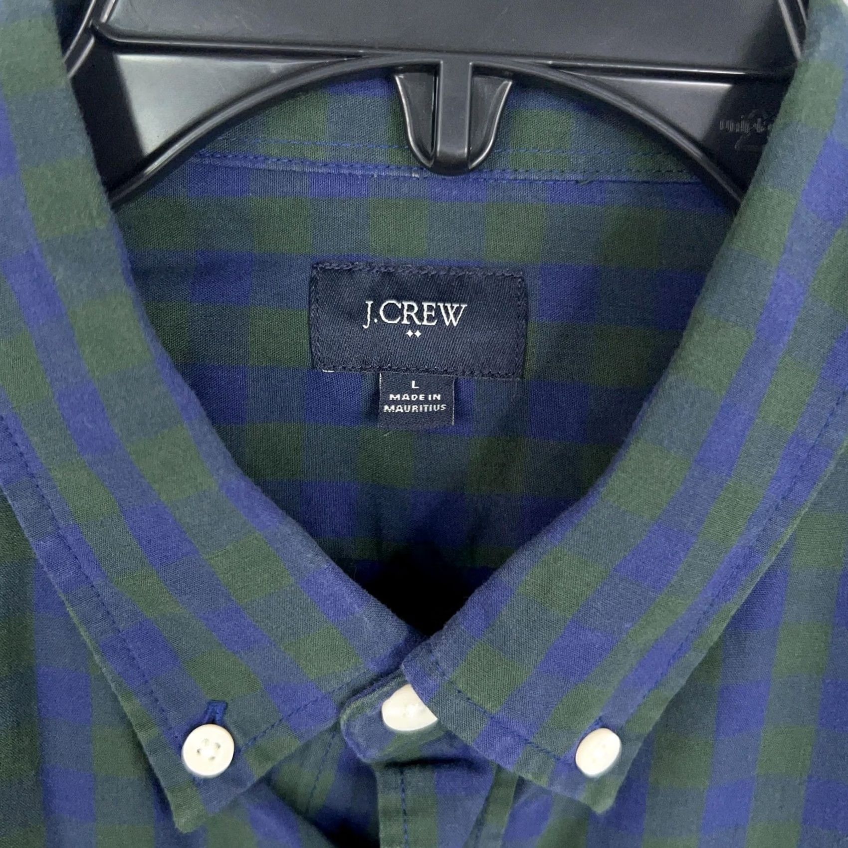 J.Crew J.CREW Shirt Mens Large Blue Green Gingham Plaid Button-Down Collar Pocket Casual Preppy Size US L / EU 52-54 / 3 - 4 Thumbnail