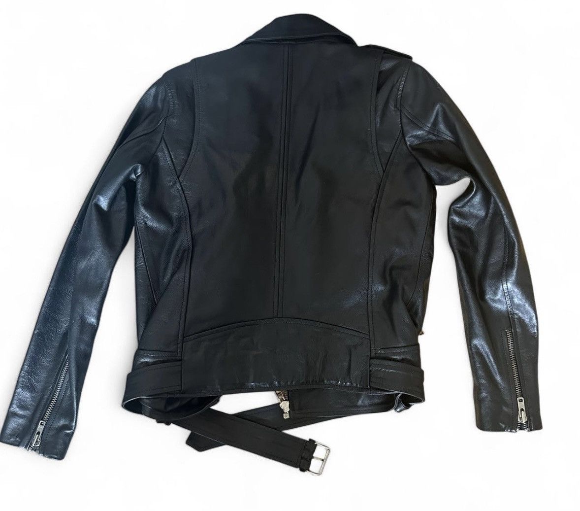 Other Black Moto Biker Leather Jacket Size M / US 6-8 / IT 42-44 - 3 Thumbnail