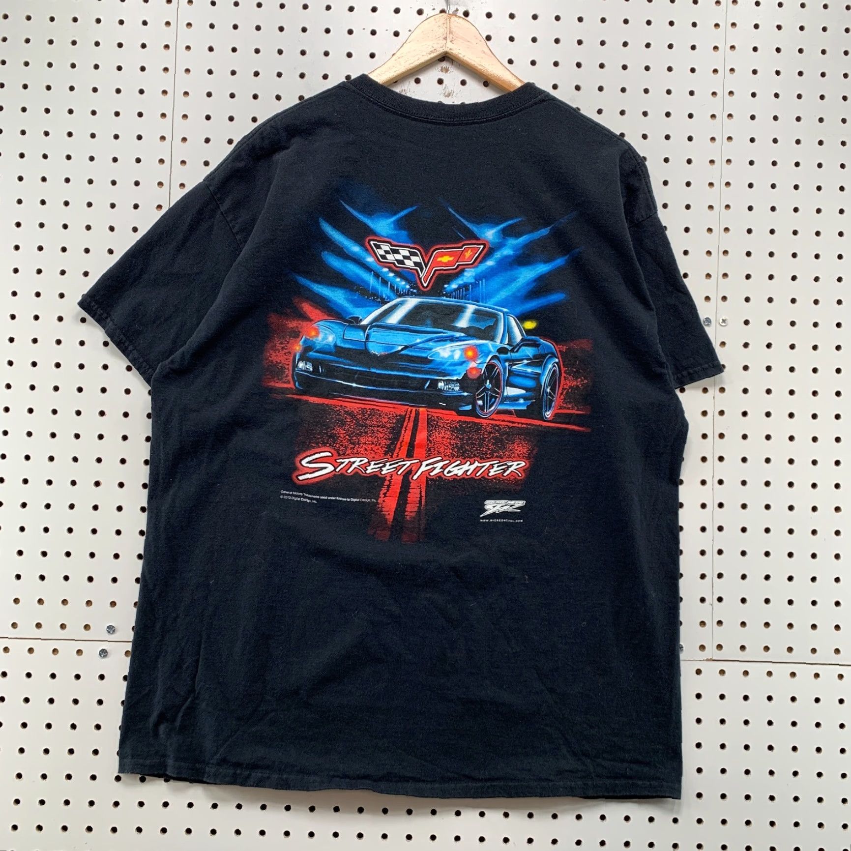 Vintage VINTAGE Chevy Corvette Street Fighter Shirt Mens XL Black Sports Car Graphic 23x29 Size US XL / EU 56 / 4 - 2 Thumbnail