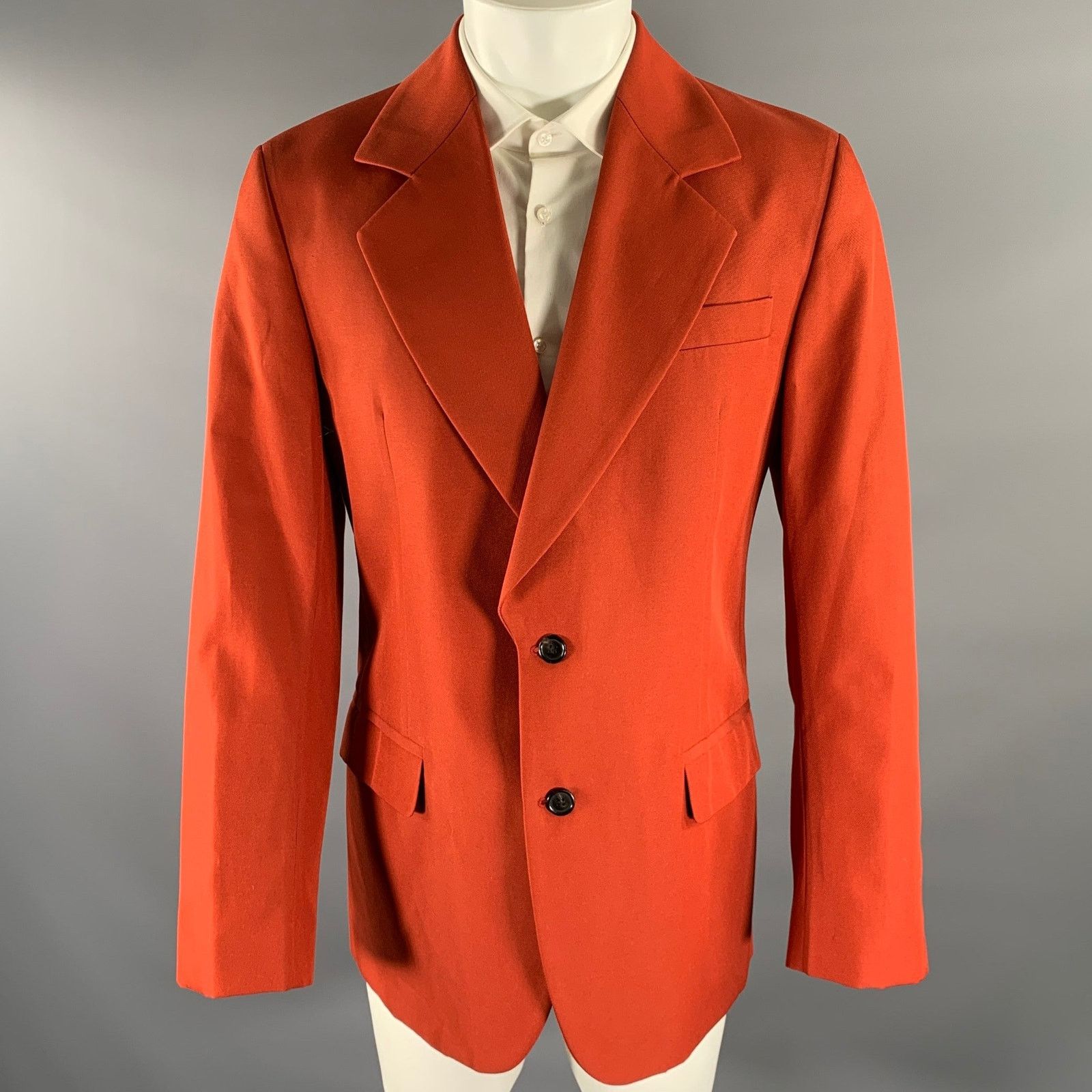 Acne Studios ACNE STUDIOS 38 Red Brick Polyester Notch Lapel Sport Coat Size 38R - 1 Thumbnail