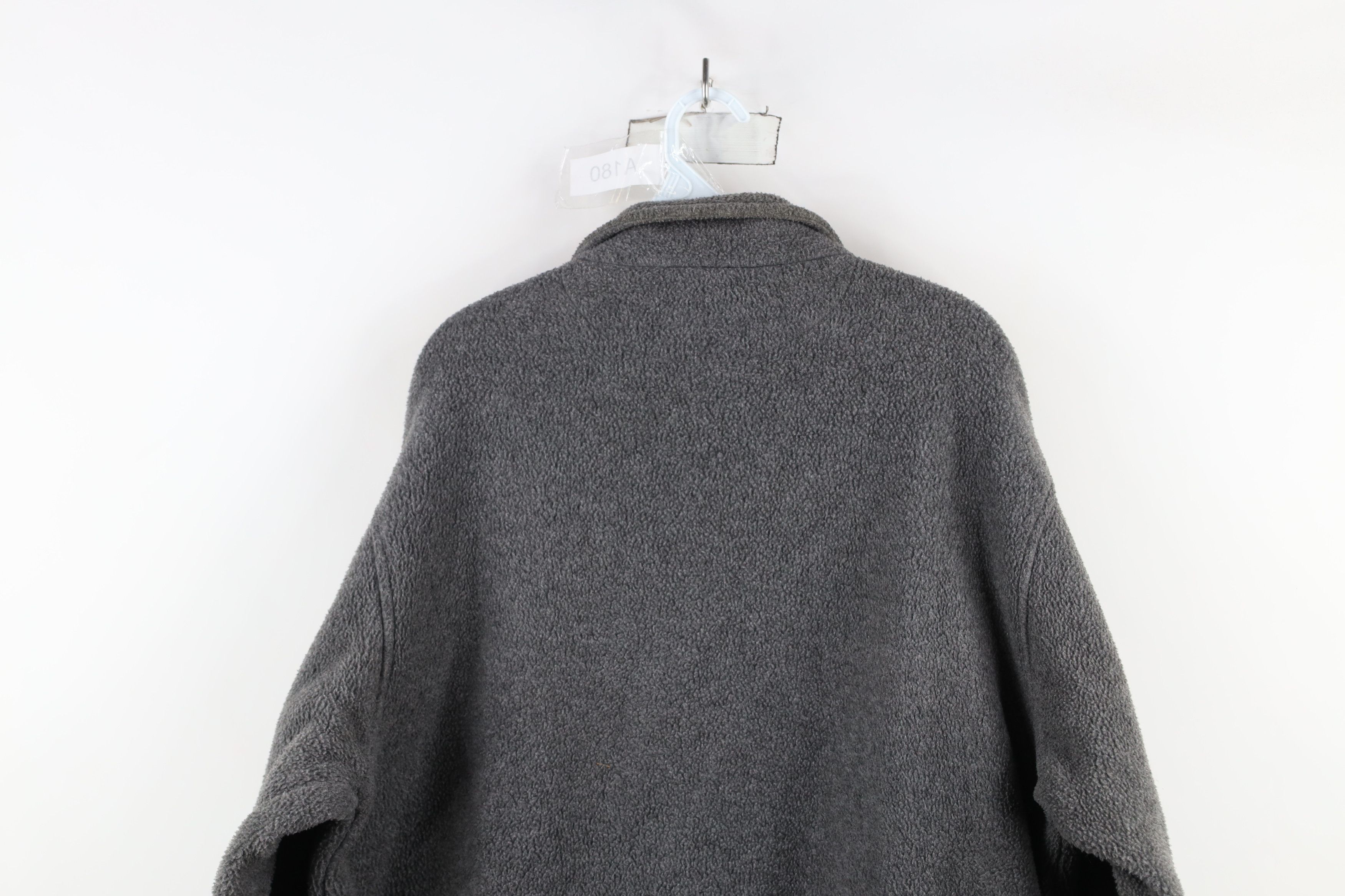Lands' End × Vintage Vintage 90s Lands End Blank Fleece Full Zip Jacket Gray USA Size US L / EU 52-54 / 3 - 12 Thumbnail