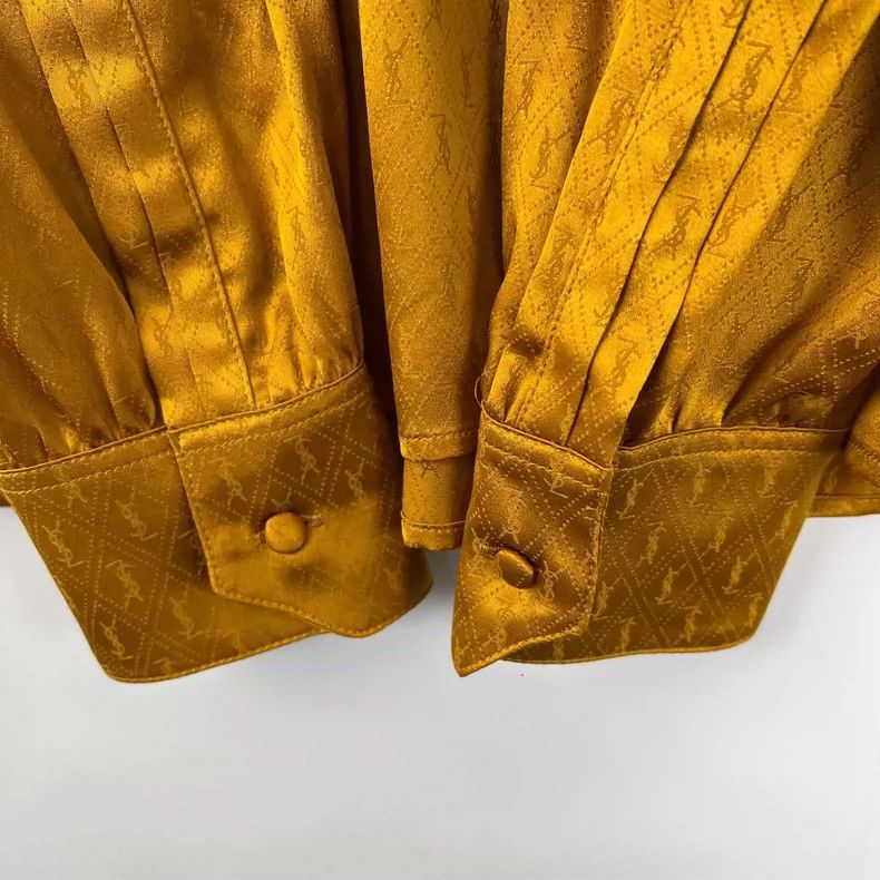 Saint Laurent Paris Saint Laurent ParisSilk shirt with monogrammed ribbon desi Size XXS / US 00 / IT 34 - 6 Thumbnail