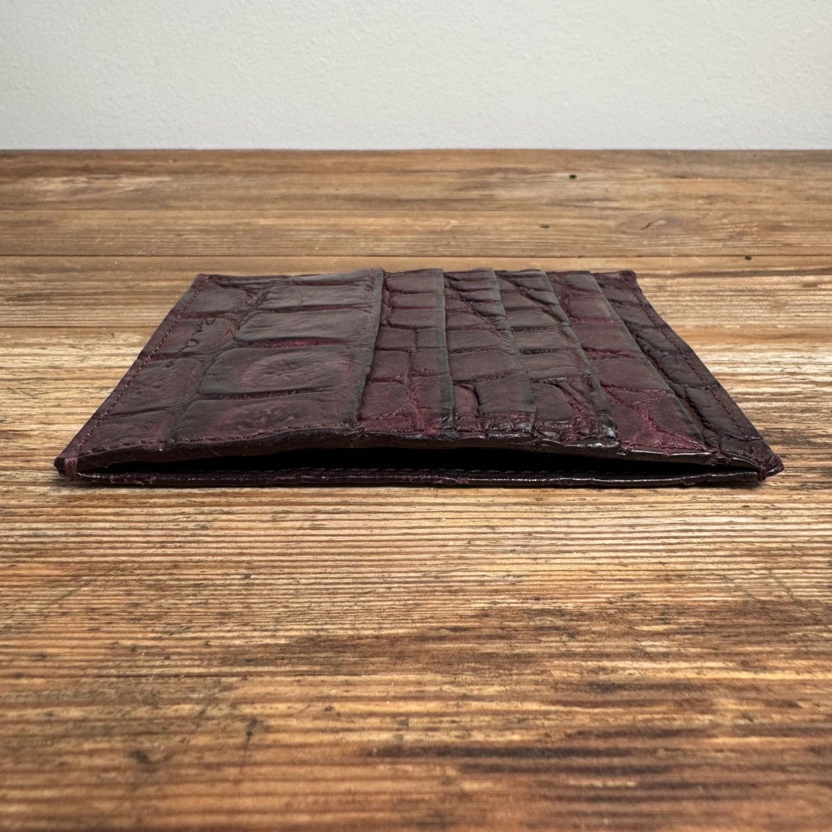 Rick Owens Rick Owens SS17 Burgundy Alligator Card Holder Wallet Size ONE SIZE - 3 Thumbnail
