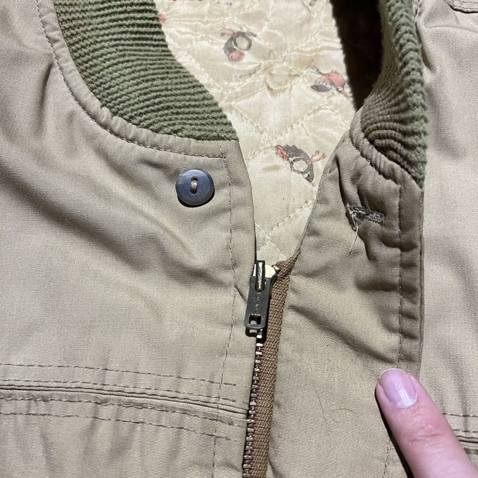 Vintage Vintage 60s Beige Boxy Lined Bomber Jacket Size US L / EU 52-54 / 3 - 3 Thumbnail