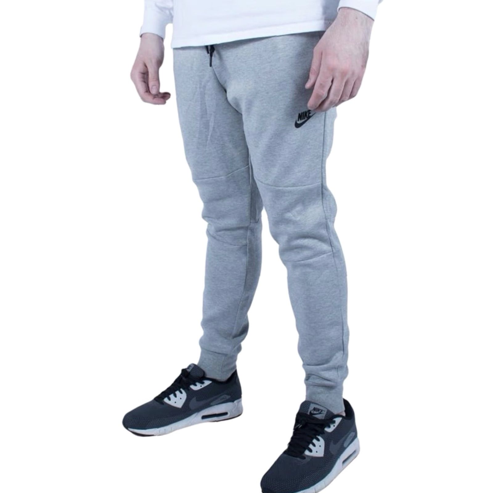 Nike VINTAGE Nike NSW Sportswear Tech Fleece 1MM Heather Grey Black Jogger Sweatpants Sz. S Mens Sweatpants Size US 29 - 2 Thumbnail