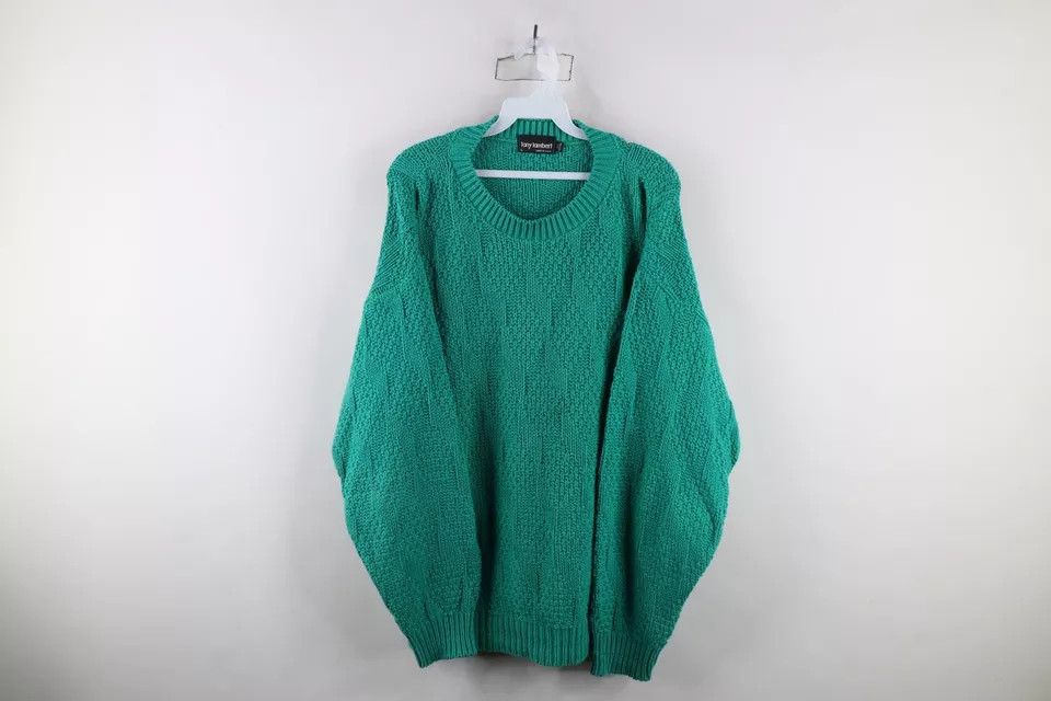 Vintage Vintage 90s Streetwear Textured Knit Crewneck Sweater USA Size US L / EU 52-54 / 3 - 1 Thumbnail