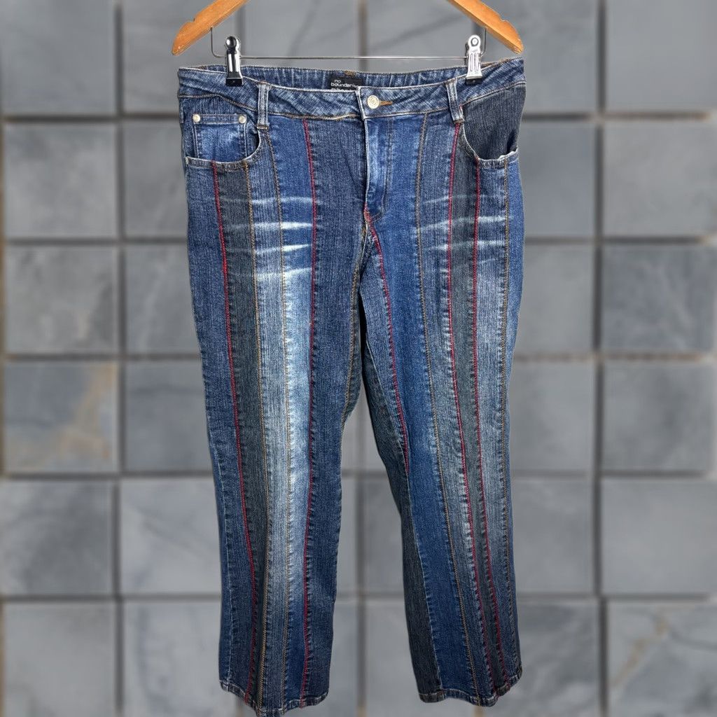 Vintage VINTAGE No Boundaries Jeans Low Rise Flare Lace Up 32W 28In Blue Denim 90s Bohemian Retro Womens Size 13 Size 34" / US 12 / IT 48 - 1 Thumbnail