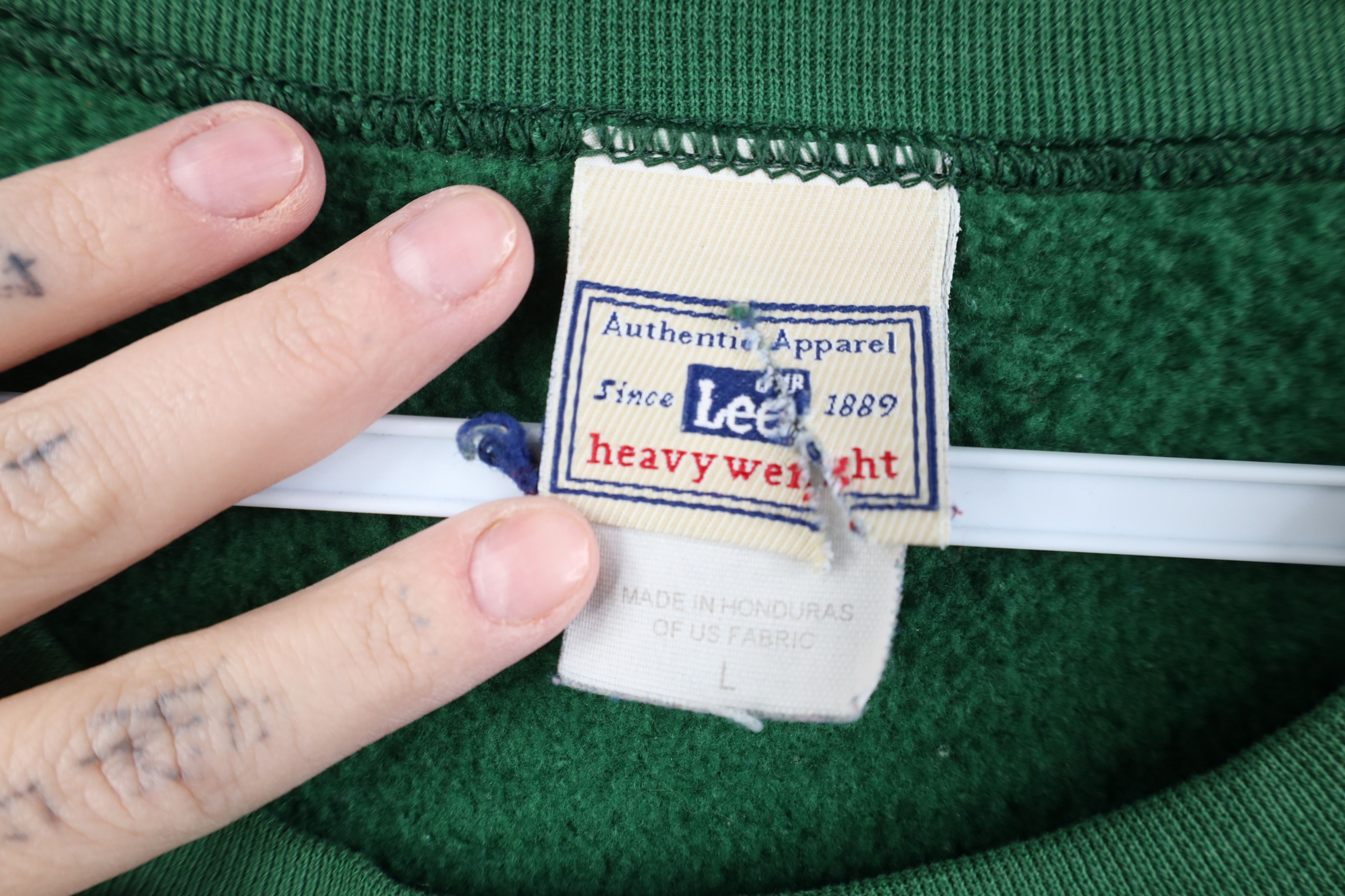 Vintage Vintage 90s Streetwear Blank Crewneck Sweatshirt Green Size US L / EU 52-54 / 3 - 12 Thumbnail