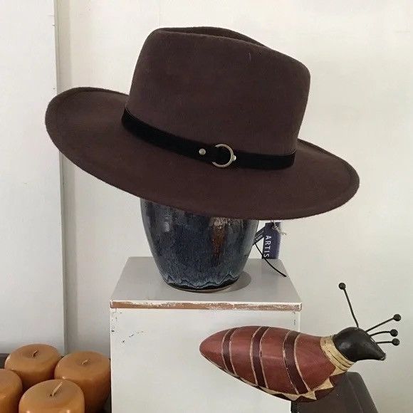 Other chocolate brown wool cowboy/ outback hat. NWT one size. 3” b Size ONE SIZE - 1 Thumbnail