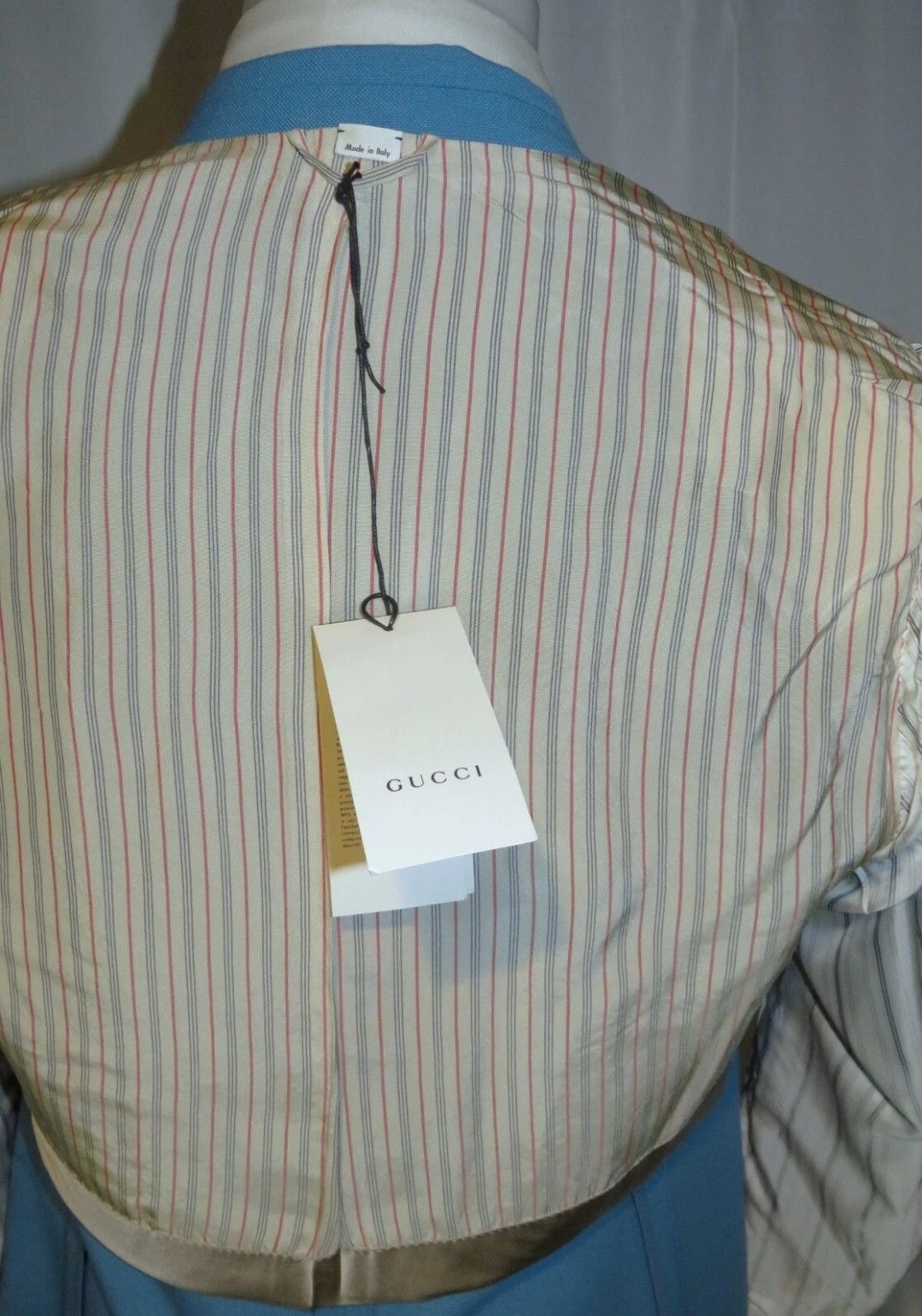 Gucci Blue Wool-Blend Canvas Blue Blazer 46 NWT Size 46R - 8 Thumbnail