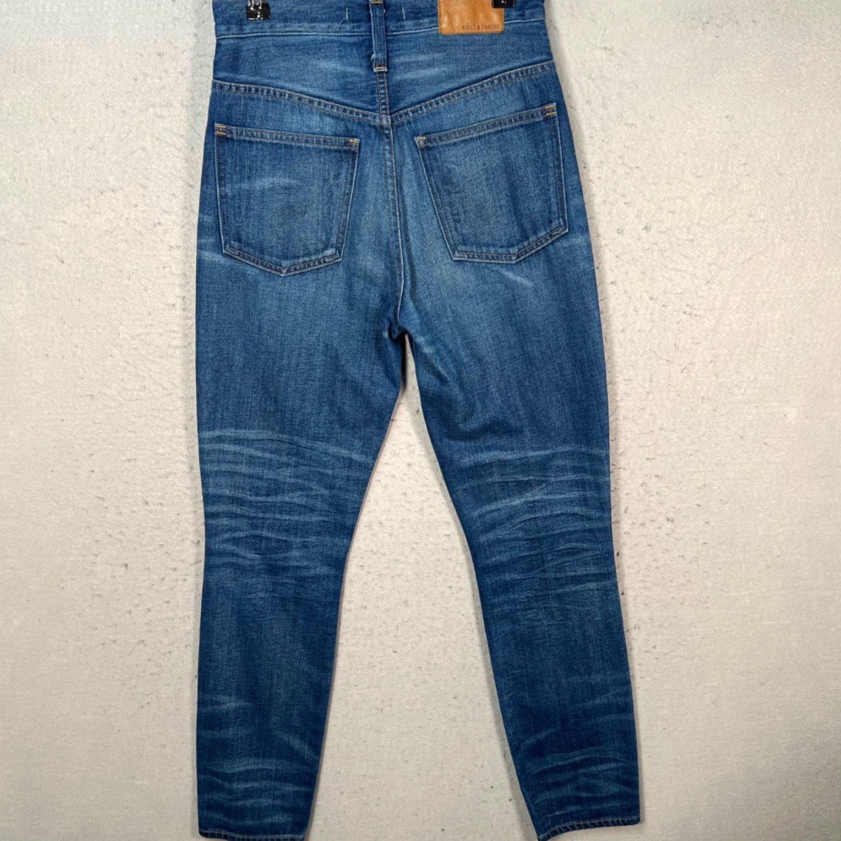 Denime Rivet & Thread Womens 25 Tiered High-Rise Skinny Jeans Blue Denim Size 42" / US 20 - 2 Thumbnail