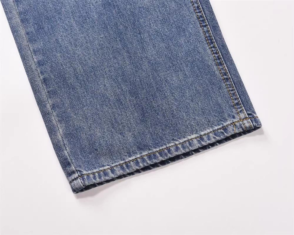 Japanese Brand Men's contrast straight oversize hip-hop wide-leg jeans Size US 32 / EU 48 - 6 Thumbnail