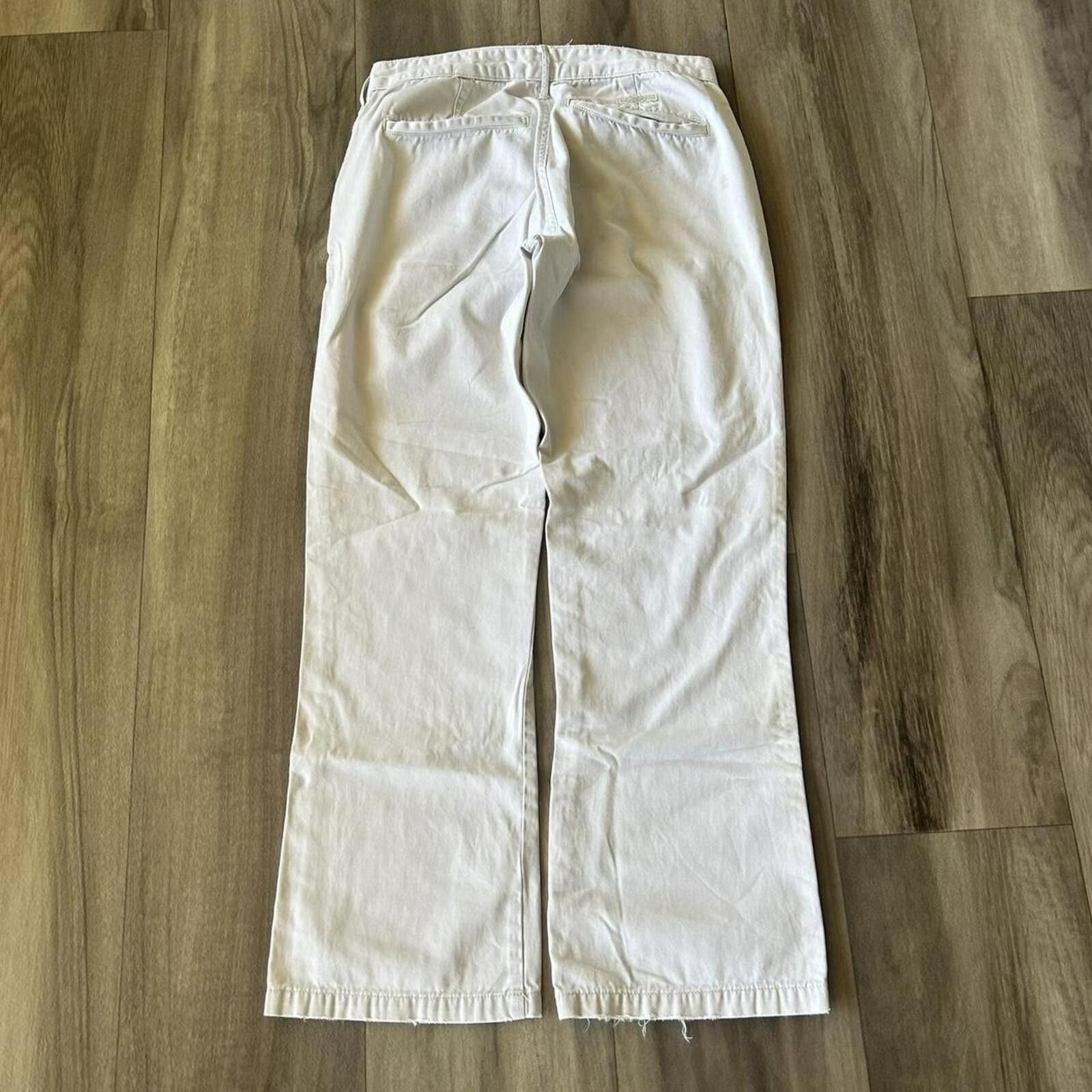 Abercrombie & Fitch Vintage Tan Cream Bootcut Denim Jeans Pants size 4 Size 27" / US 4 / IT 40 - 2 Thumbnail