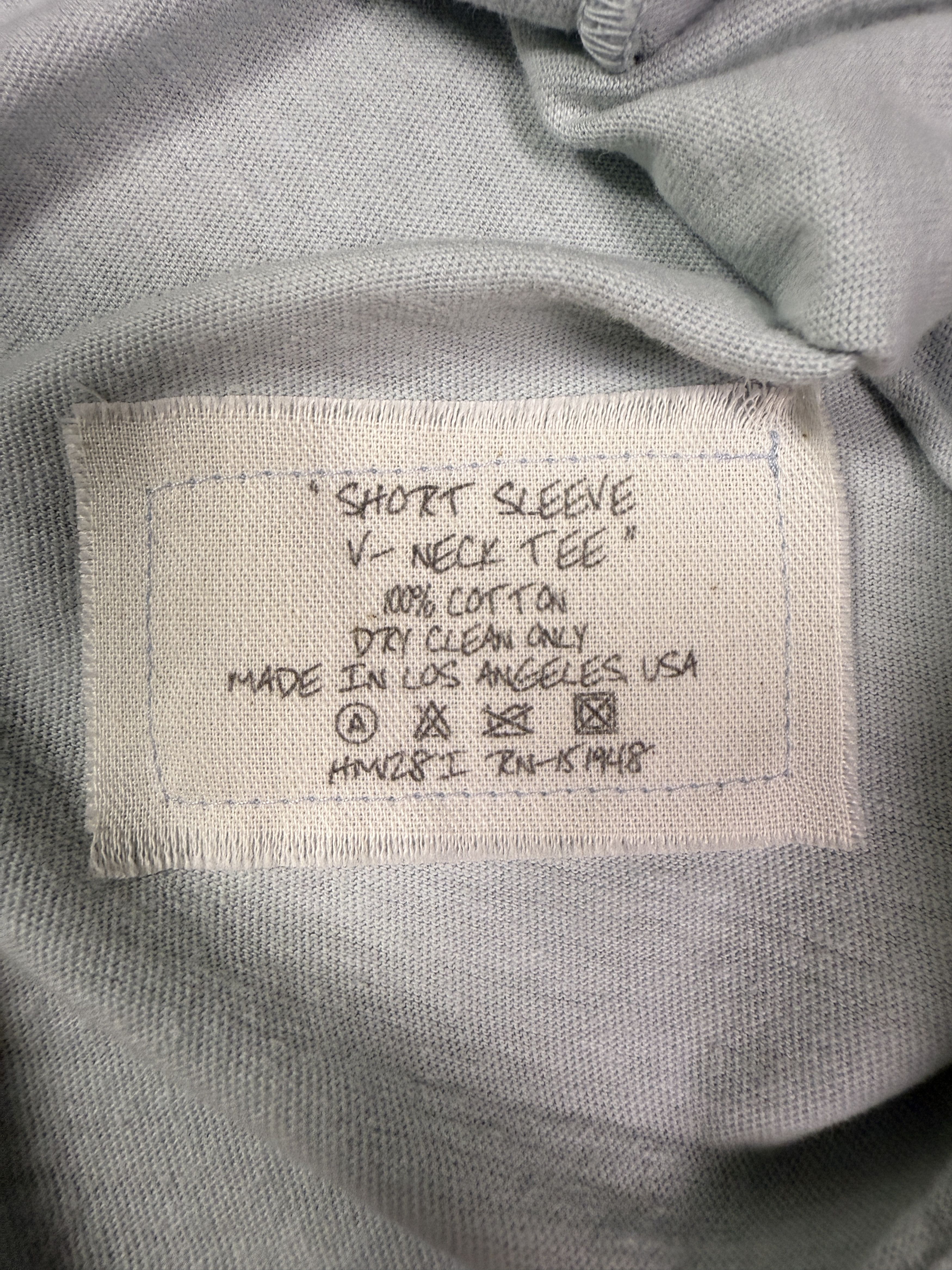 Greg Lauren $290 Greg Lauren Light Blue V Neck Tee Size US XXL / EU 58 / 5 - 4 Thumbnail