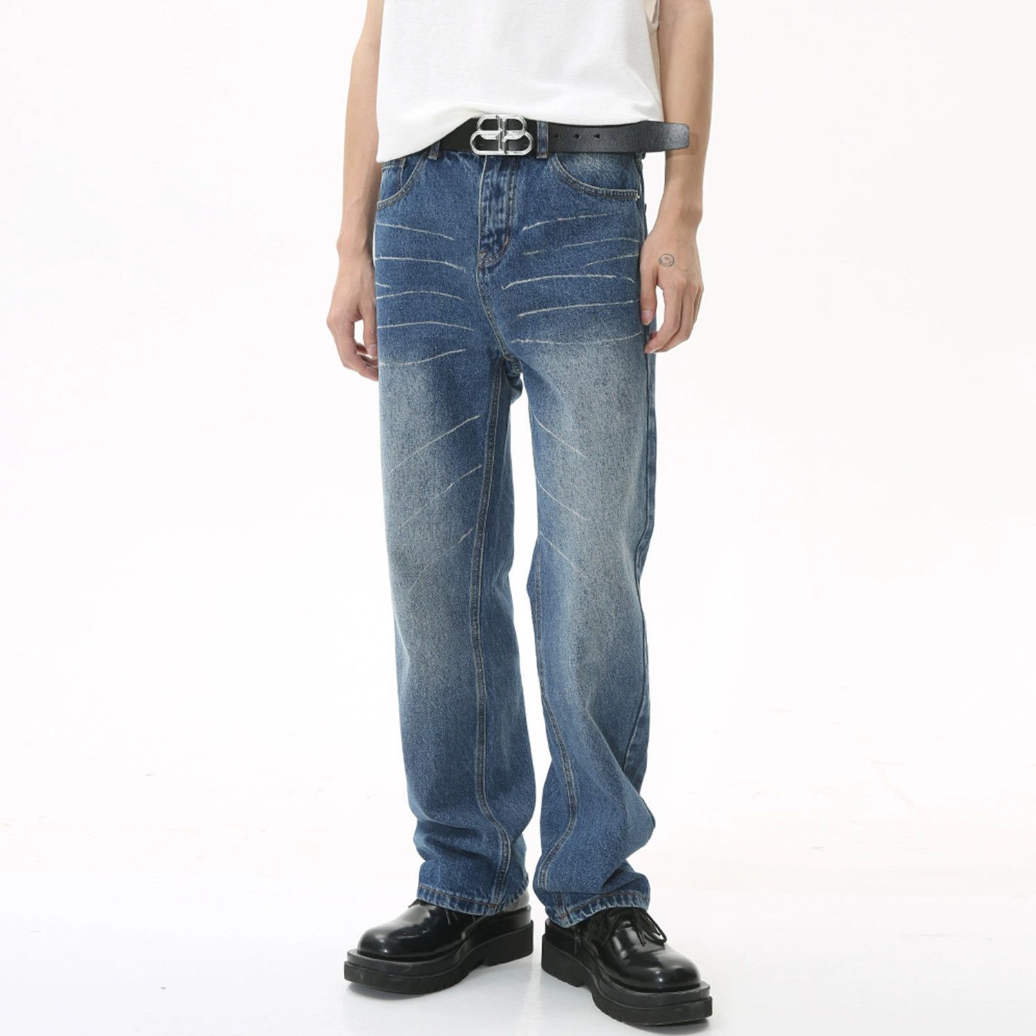 Jean Japanese retro straight loose graffiti jeans Size US 32 / EU 48 - 1 Thumbnail