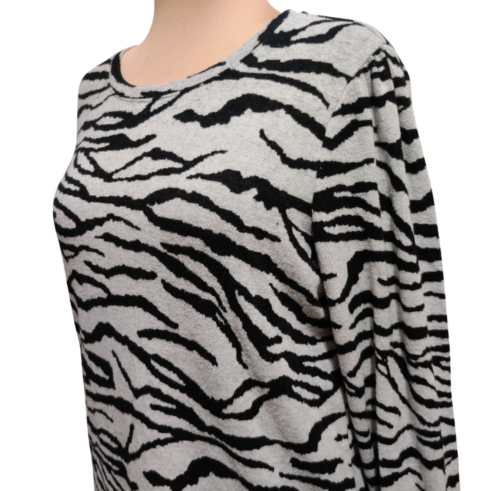 Other Social Standard Sanctuary L Zebra Print Long Sleeve Scoop Ne Size L / US 10 / IT 46 - 2 Thumbnail