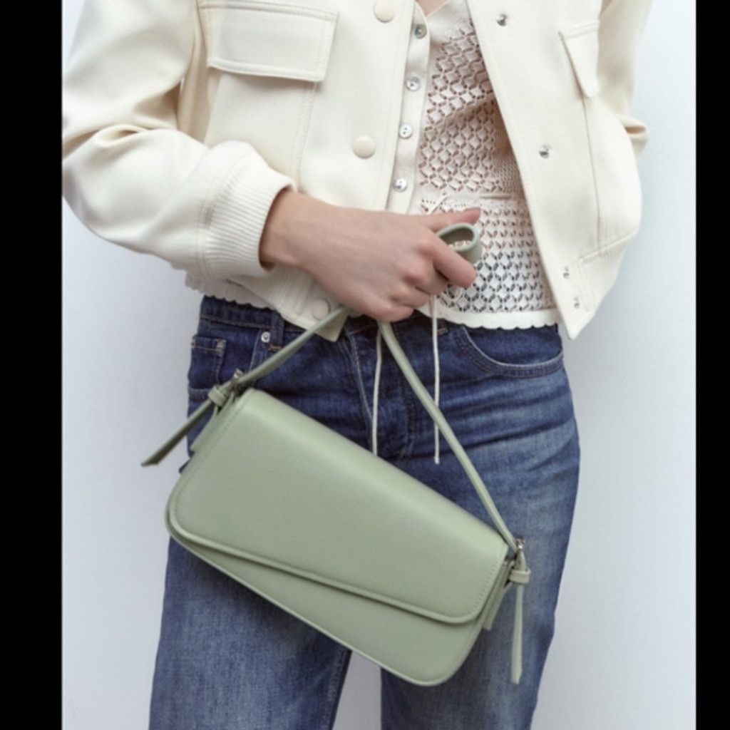 Zara 💚 Stylish Geometric Flap Shoulder Bag Size ONE SIZE - 2 Thumbnail