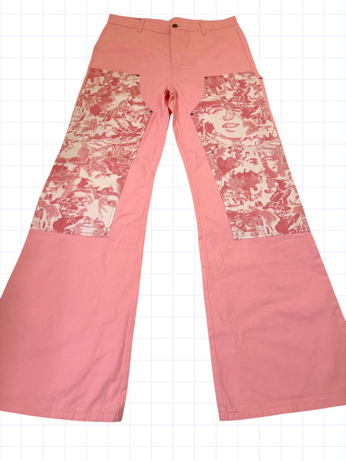 Other Shady Attire Pink Graphic Print Carpenter Jeans 33 Size US 33 - 2 Thumbnail