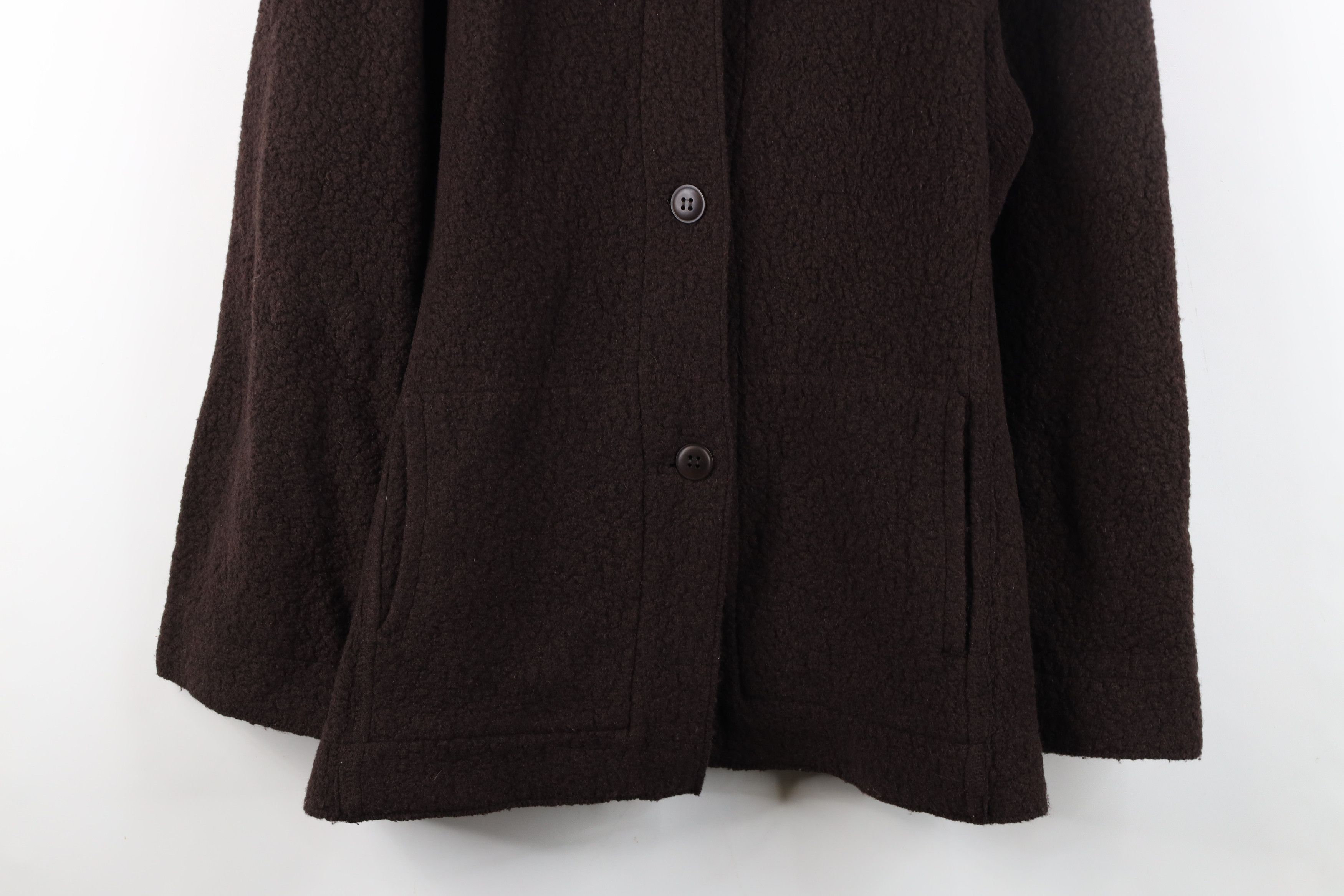 Eileen Fisher Eileen Fisher Virgin Wool Knit Button Sweater Jacket Brown Size L / US 10 / IT 46 - 3 Thumbnail