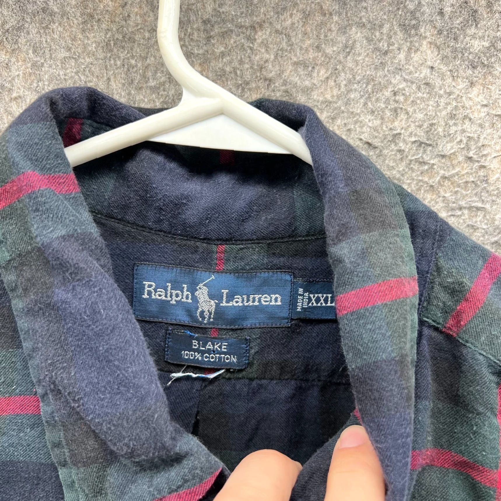 Polo Ralph Lauren VINTAGE Polo Ralph Lauren Shirt Mens XXL Blue Button Down Blackwatch Tartan Plaid Blake Size US XXL / EU 58 / 5 - 3 Thumbnail