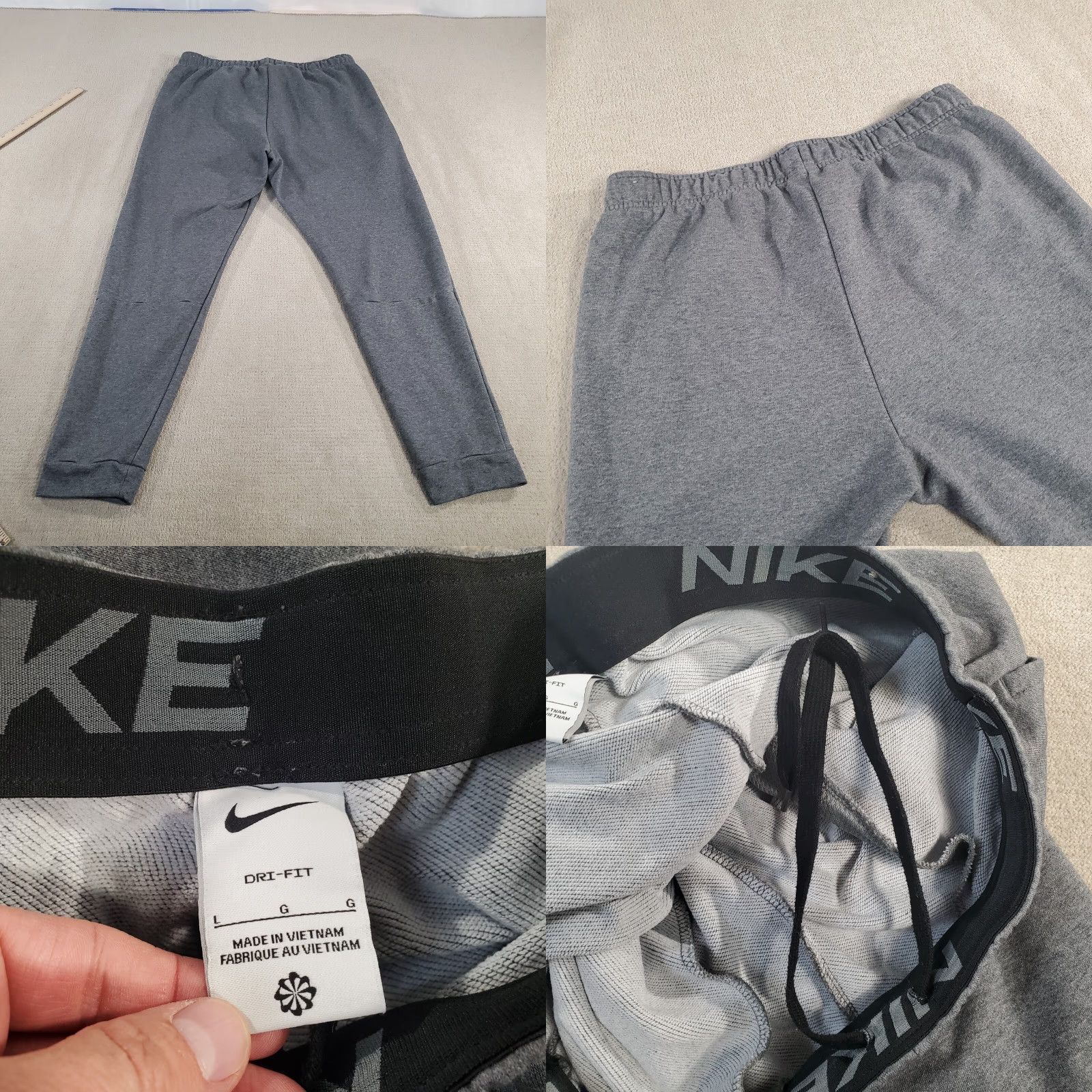 Nike Nike Pants Mens Large Gray Dri Fit Training Joggers Track Tapered CZ6379 071 Size US 33 - 8 Thumbnail