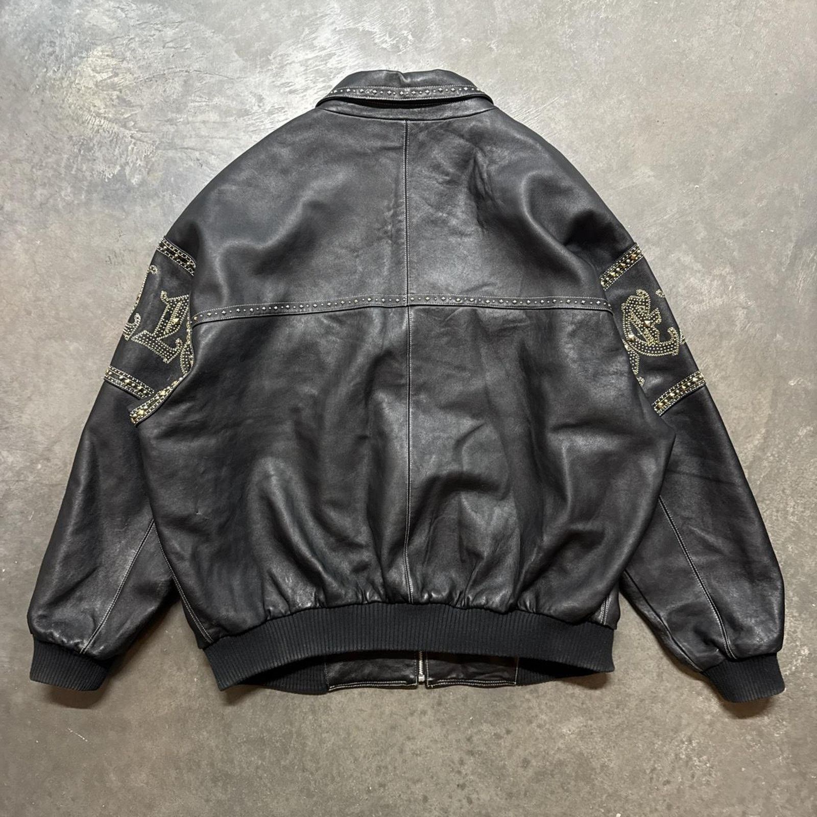 Pelle Pelle × Vintage Vintage Pelle Pelle Marc Buchanan Studded Rap Leather Jacket Size US XXL / EU 58 / 5 - 6 Thumbnail