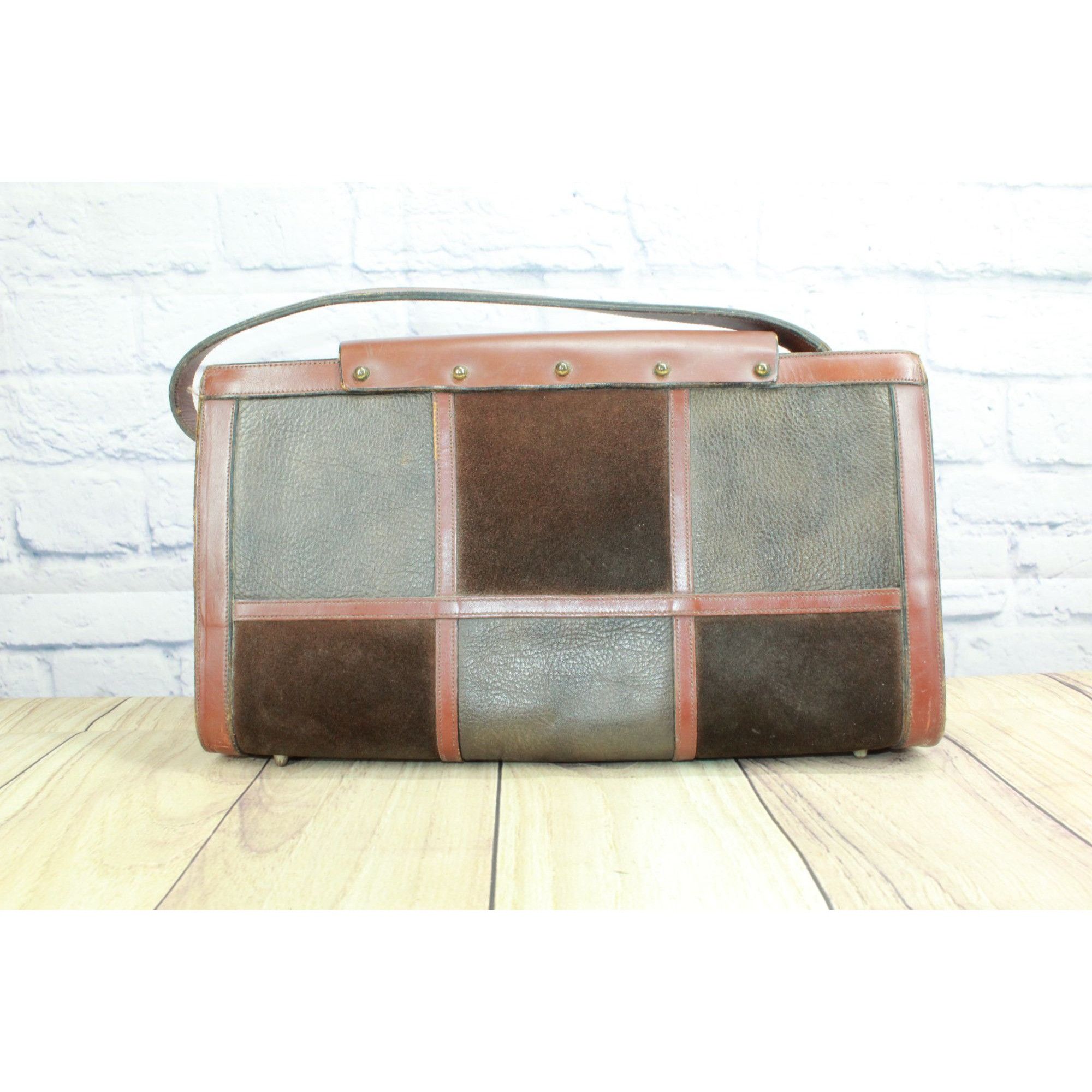 Leather × Vintage Vintage Patchwork Leather Suede Satchel Handbag Purse Size ONE SIZE - 3 Thumbnail