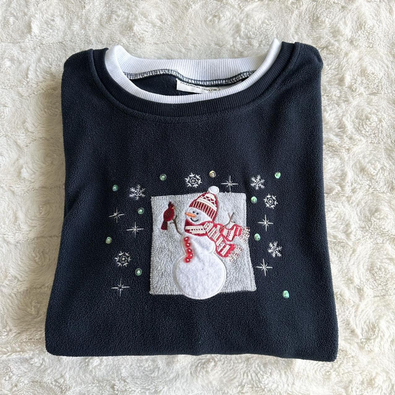 Other Vintage Snowman Sweatshirt Womens XL Navy Fleece Cardinal Size XL / US 12-14 / IT 48-50 - 1 Thumbnail