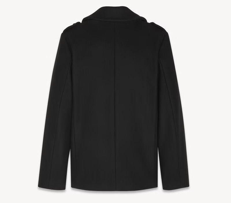 Saint Laurent Paris Double-Breasted Six-Button Wool Peacoat Size US M / EU 48-50 / 2 - 8 Thumbnail