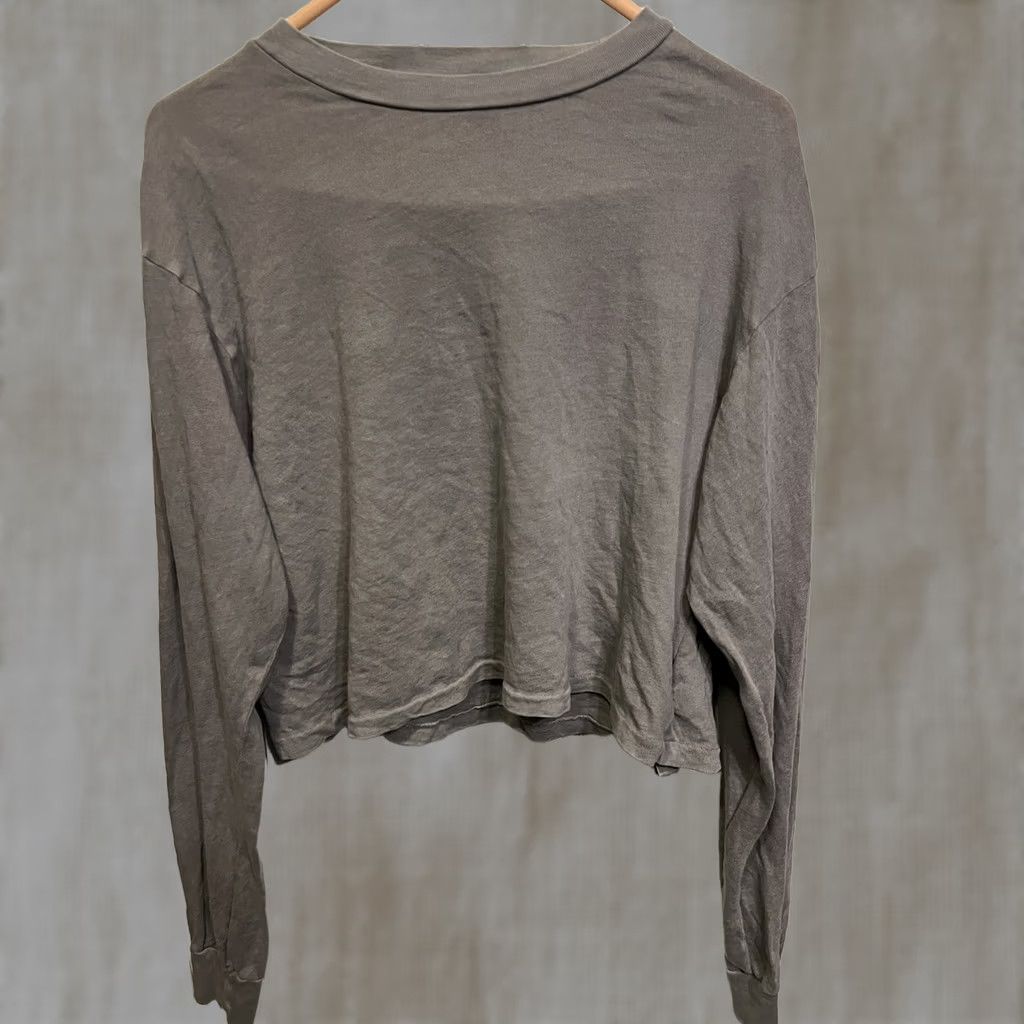 John Elliott Jersey Long Sleeve Cropped Tee Oak L JOHN ELLIOTT Womens Size L / US 10 / IT 46 - 1 Thumbnail