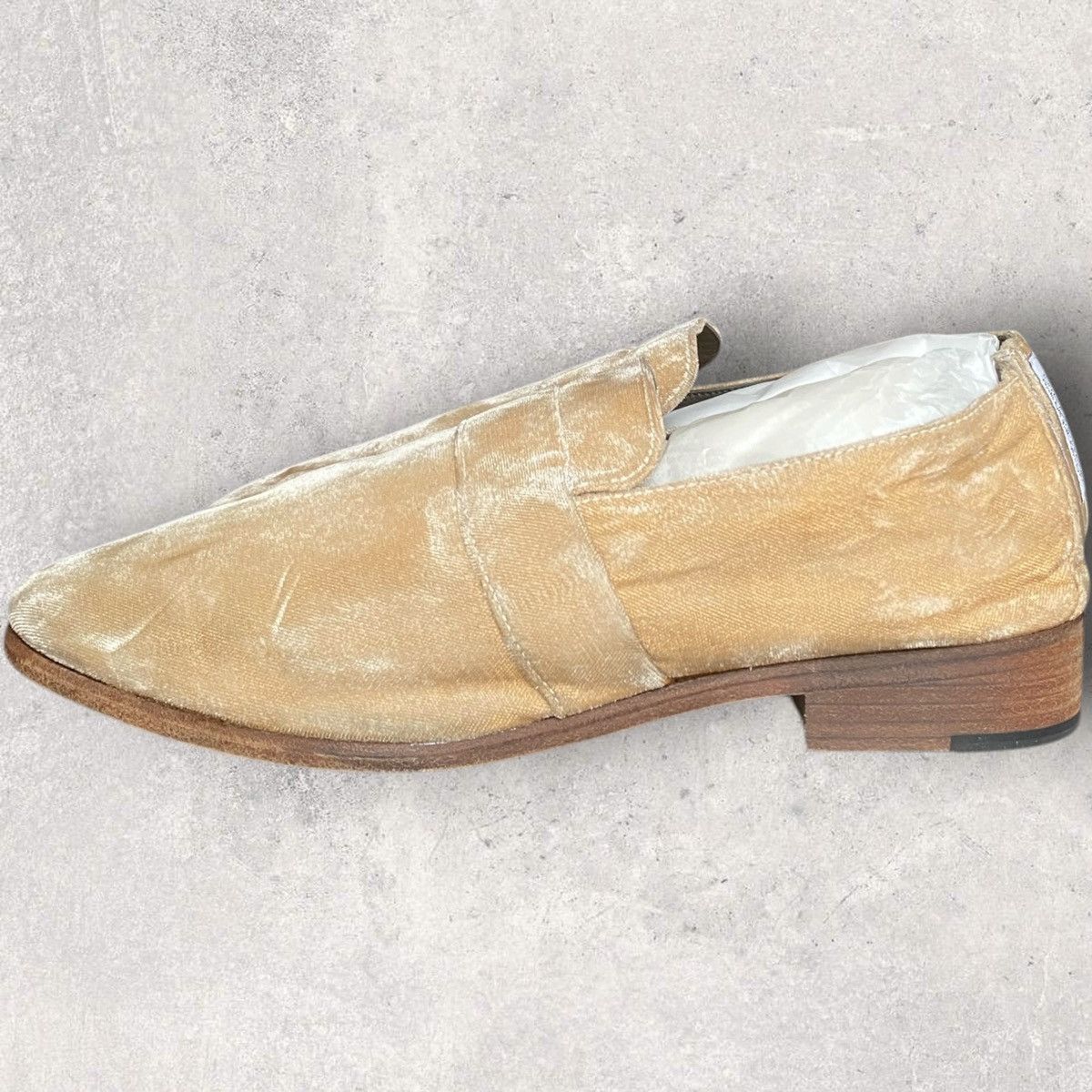 Undercover AW13 “Psycho Killer” Talking Head Gold Velvet Loafer Size US 10 / EU 43 - 3 Thumbnail