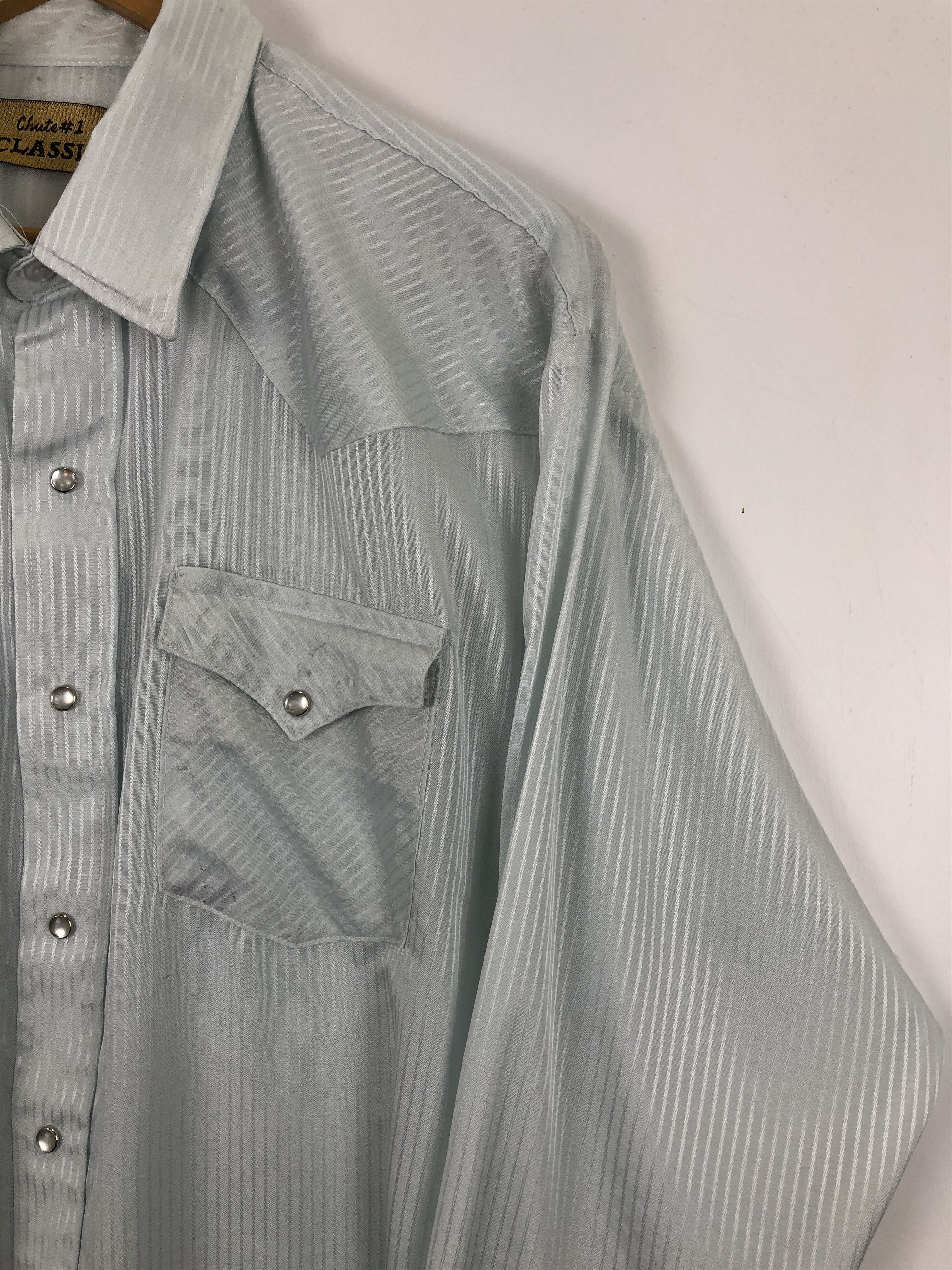 Japanese Brand × Vintage Vintage 80s Striped Western Shirt TA0461 Size US XL / EU 56 / 4 - 7 Thumbnail