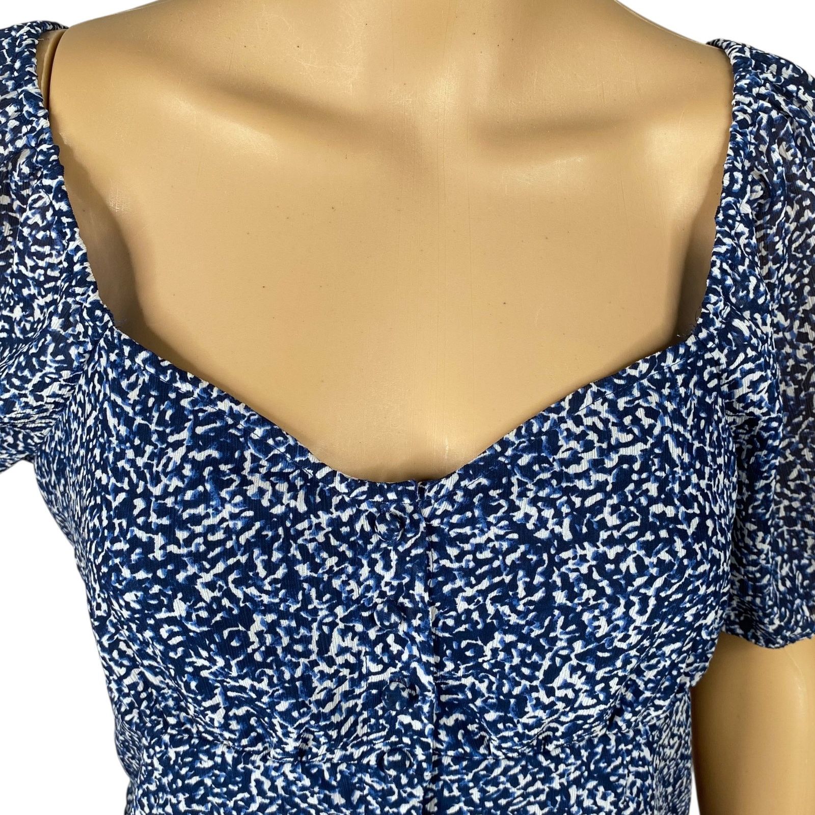 Madewell Madewell Sweetheart Bengali Block Print Puff Sleeve Top SZ 2 Size XS / US 0-2 / IT 36-38 - 7 Thumbnail