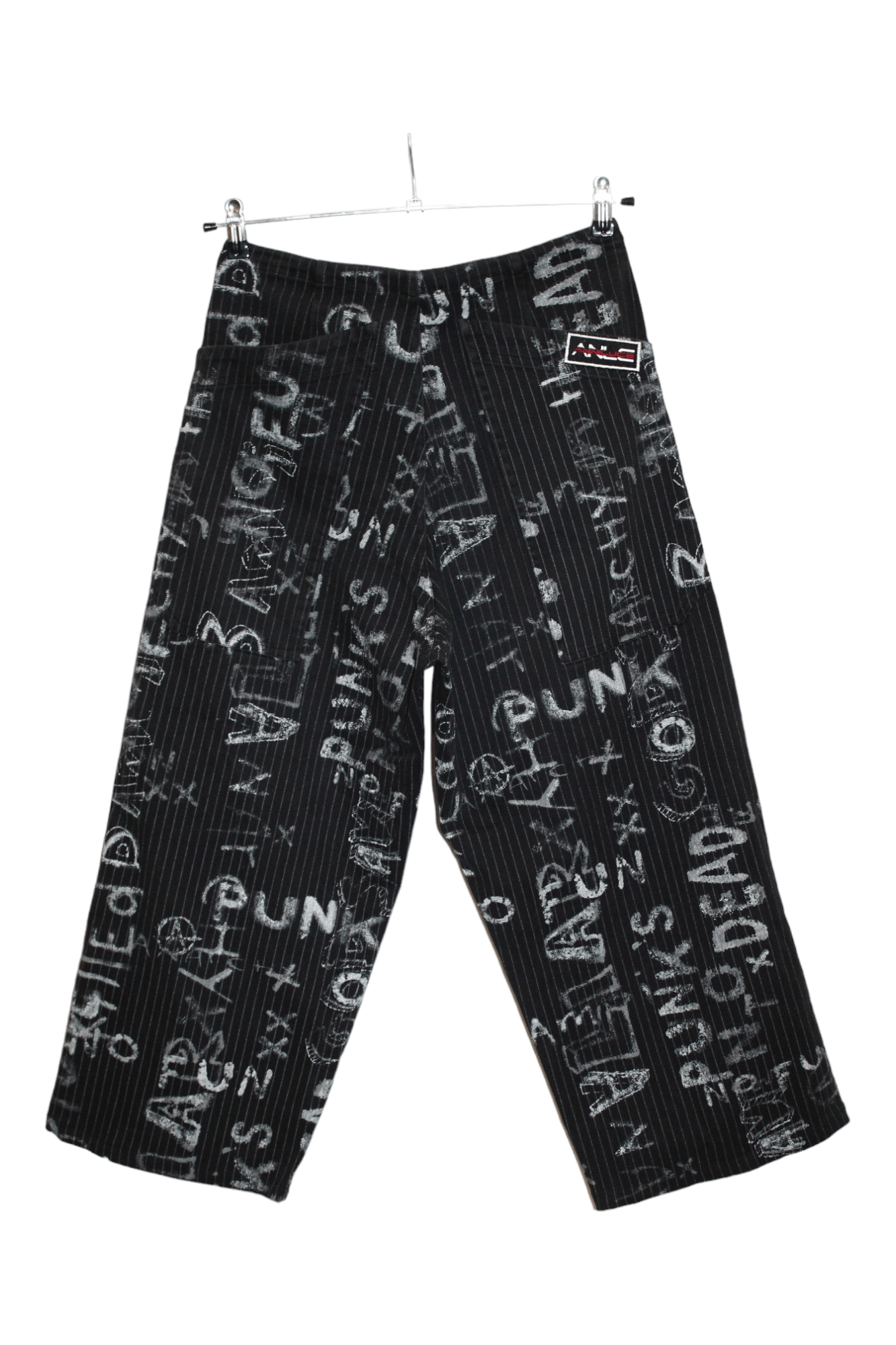 If Six Was Nine Y2K💥Anniluce Punk Poem design hickory wide leg pants Size US 30 / EU 46 - 2 Thumbnail
