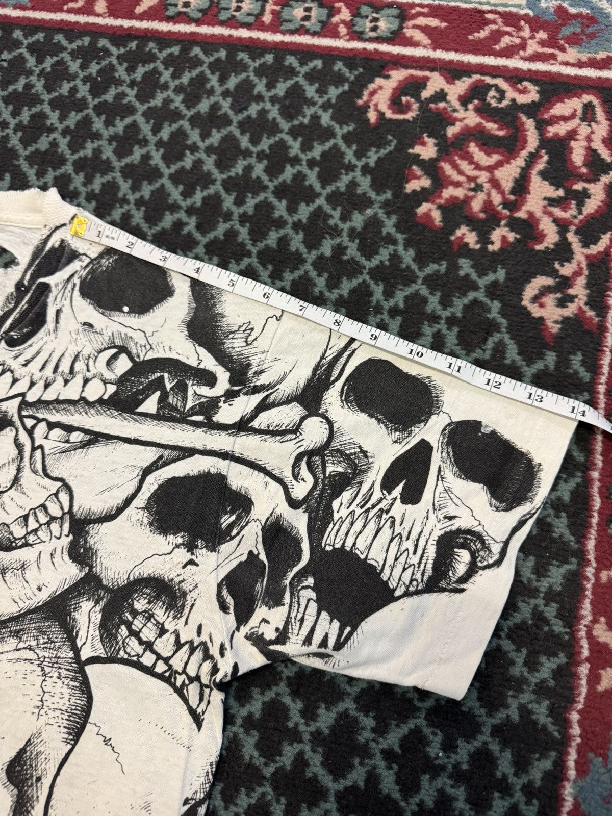 Vintage Vintsge AOP Skull Jarvis Ace 1992 Original Rare grunge shirt Size US L / EU 52-54 / 3 - 13 Thumbnail