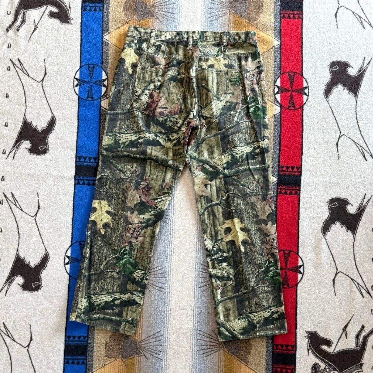 Vintage VINTAGE Mossy Oak Camouflage Jeans Pants 36x32 Hunting Men Straight 90s Green Camouflage Mossy Oak Pattern Size US 36 / EU 52 - 2 Thumbnail