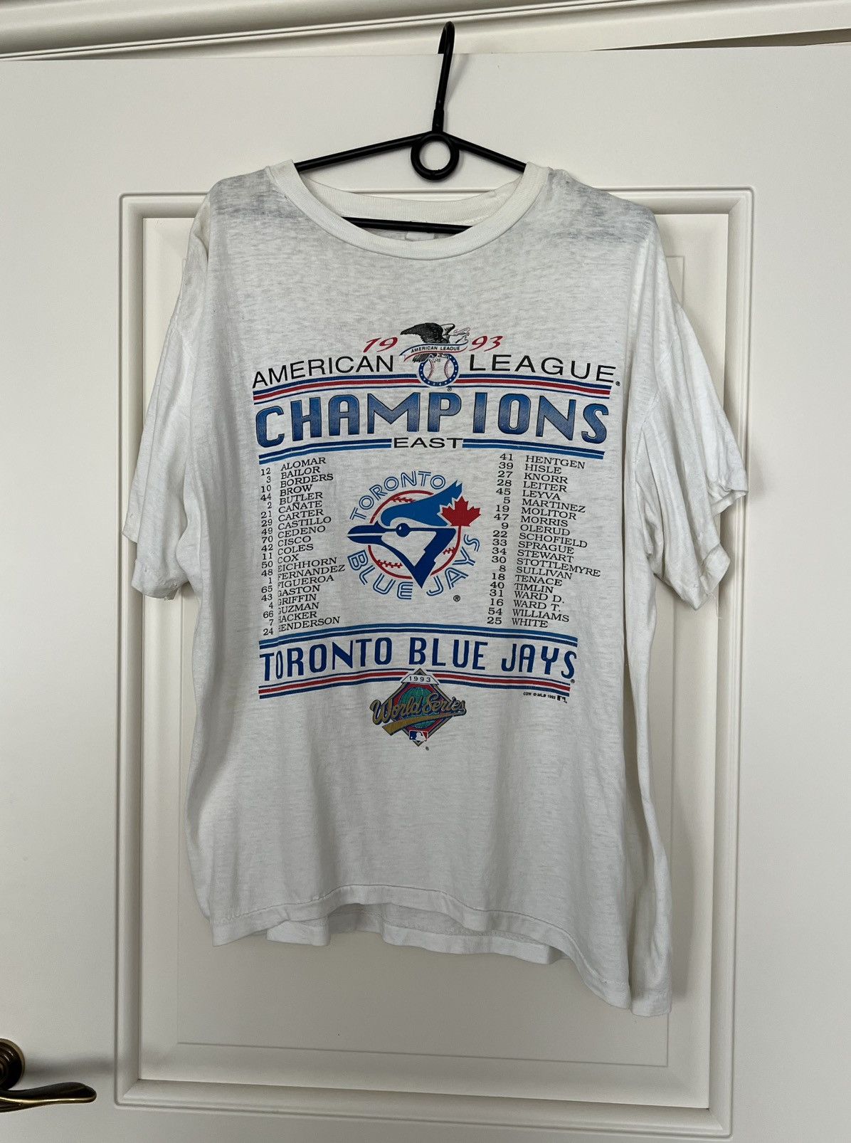 MLB Vintage 1993 Toronto Blue Jays American Champions MLB Tee Size US XL / EU 56 / 4 - 1 Thumbnail