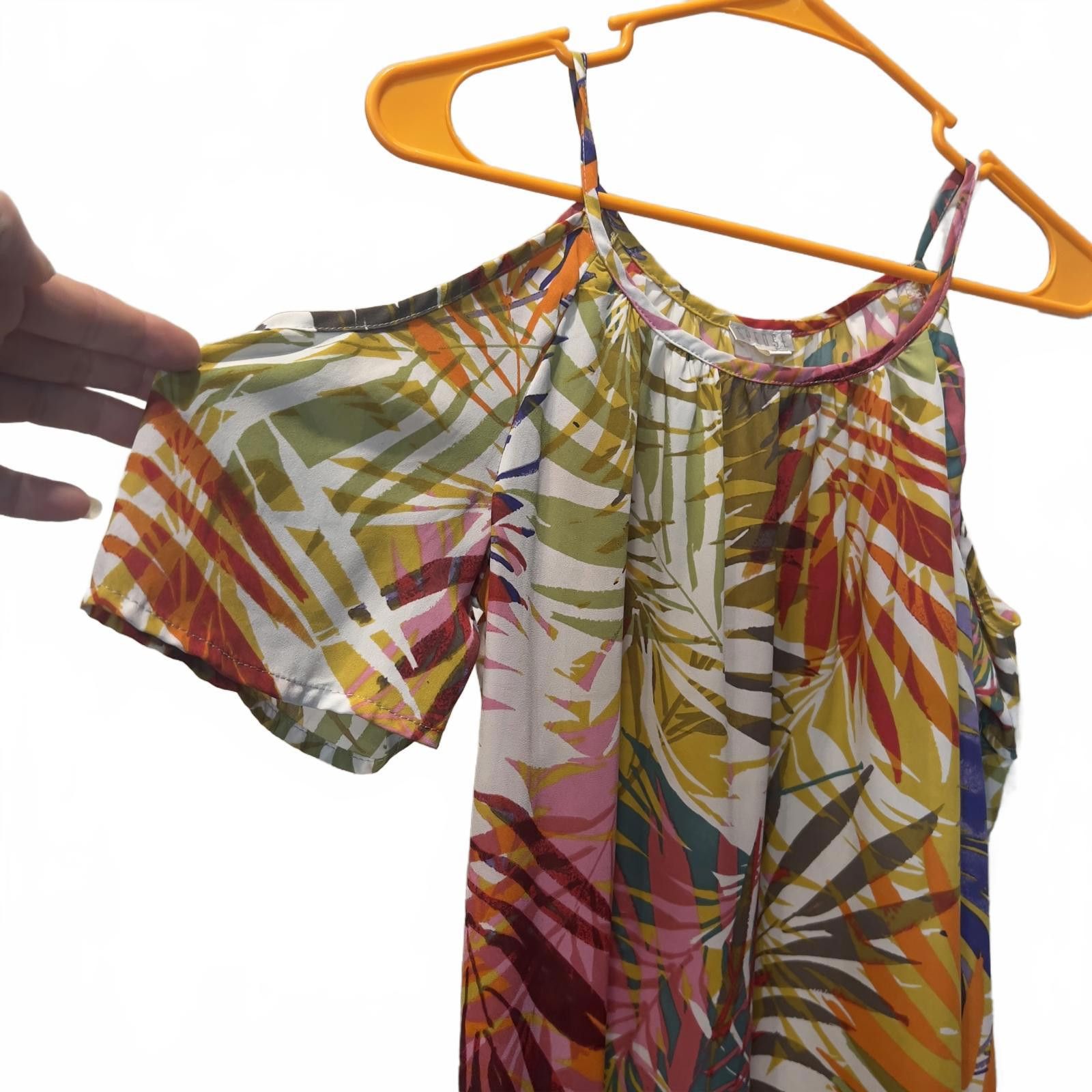 Other Colorful Tropical Print Cold Shoulder Blouse Size S / US 4 / IT 40 - 3 Thumbnail