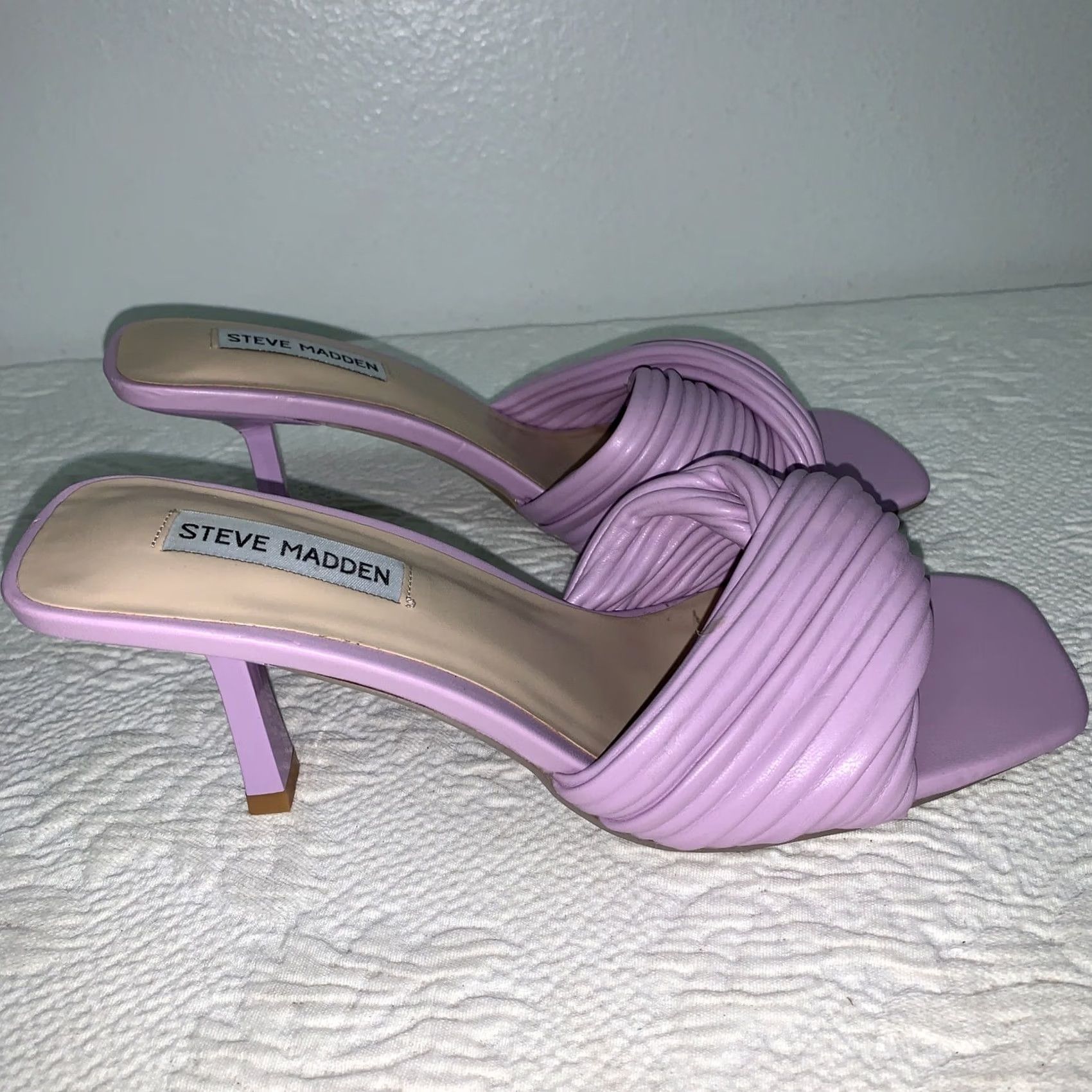 Steve Madden Steve Madden Womens Mule Dress 9.5 Lavender Purple Twinkled Soft-Volume Strap Heel Mid (2-2.9 in) Slip On Womens Size L / US 10 / IT 46 - 2 Thumbnail