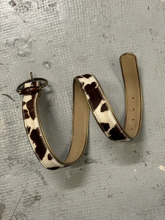 Dolce & Gabbana 2000s Dolce & Gabbana Brown Pony Hair Leather Cowhide Belt Size ONE SIZE - 7 Thumbnail