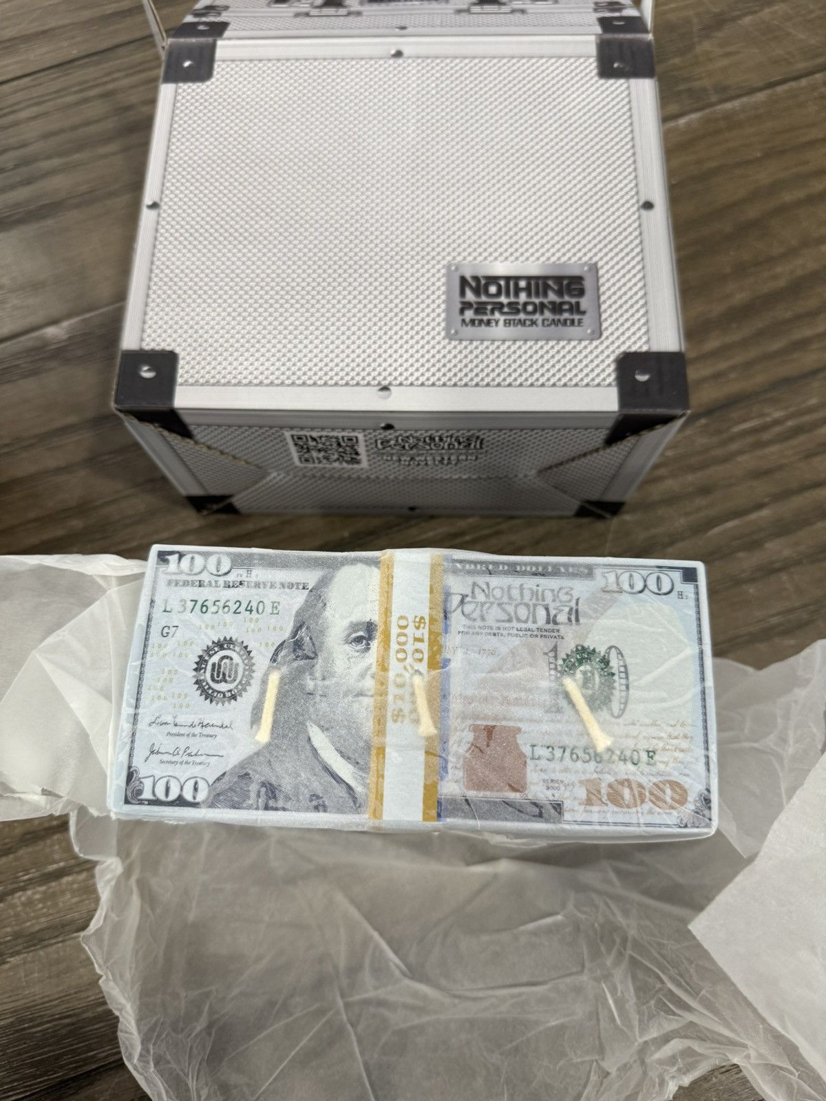 Designer ⚡️ BLAZZYS Nothing Personal 100k Money Stack Candle SEALED ⚡️ Size ONE SIZE - 6 Thumbnail