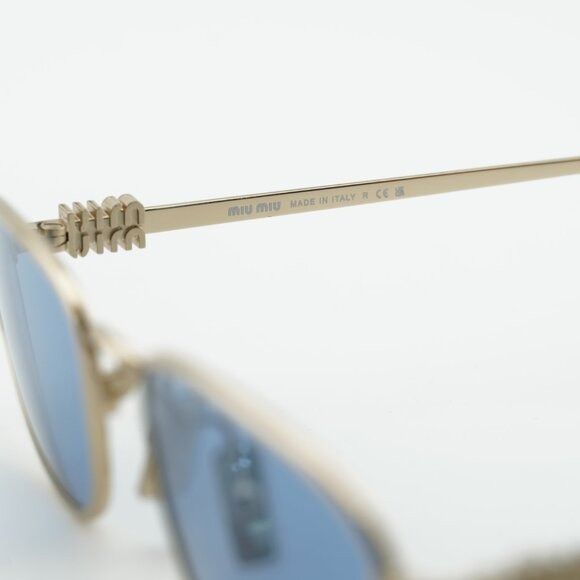 Miu Miu Miu Miu MUA52S ZVN60O Sunglasses Gold Cat Eye Frame, Blue Size ONE SIZE - 7 Thumbnail