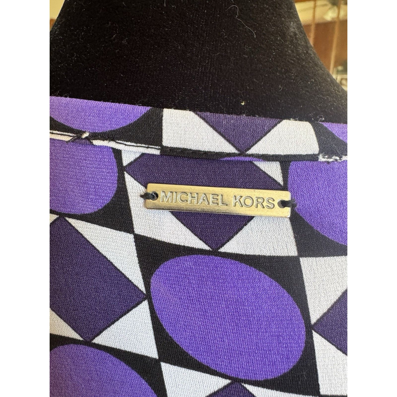 Michael Kors Michael Kors Purple Geometric Print Long Sleeve Petite M Size M / US 6-8 / IT 42-44 - 4 Thumbnail