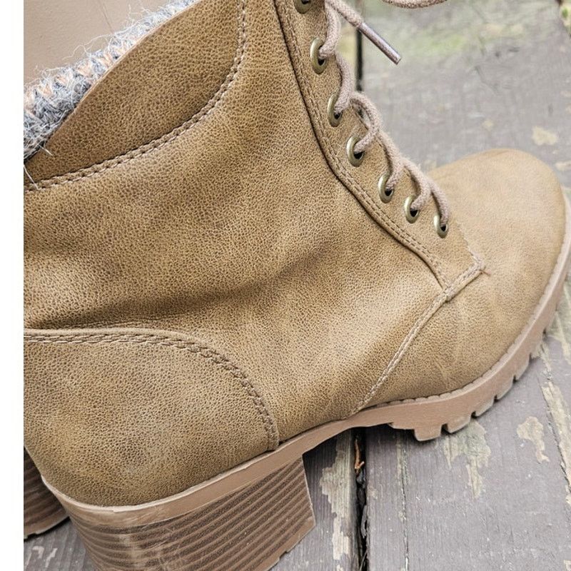 & Other Stories Soda Single Lug Sole Chunky Heel Combat Ankle Boot Lace Size US 9 / IT 39 - 7 Thumbnail