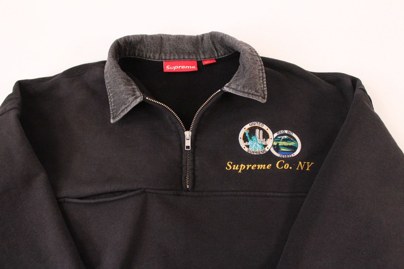 Supreme Supreme Denim Collar Half Zip Sweatshirt Size US S / EU 44-46 / 1 - 9 Thumbnail