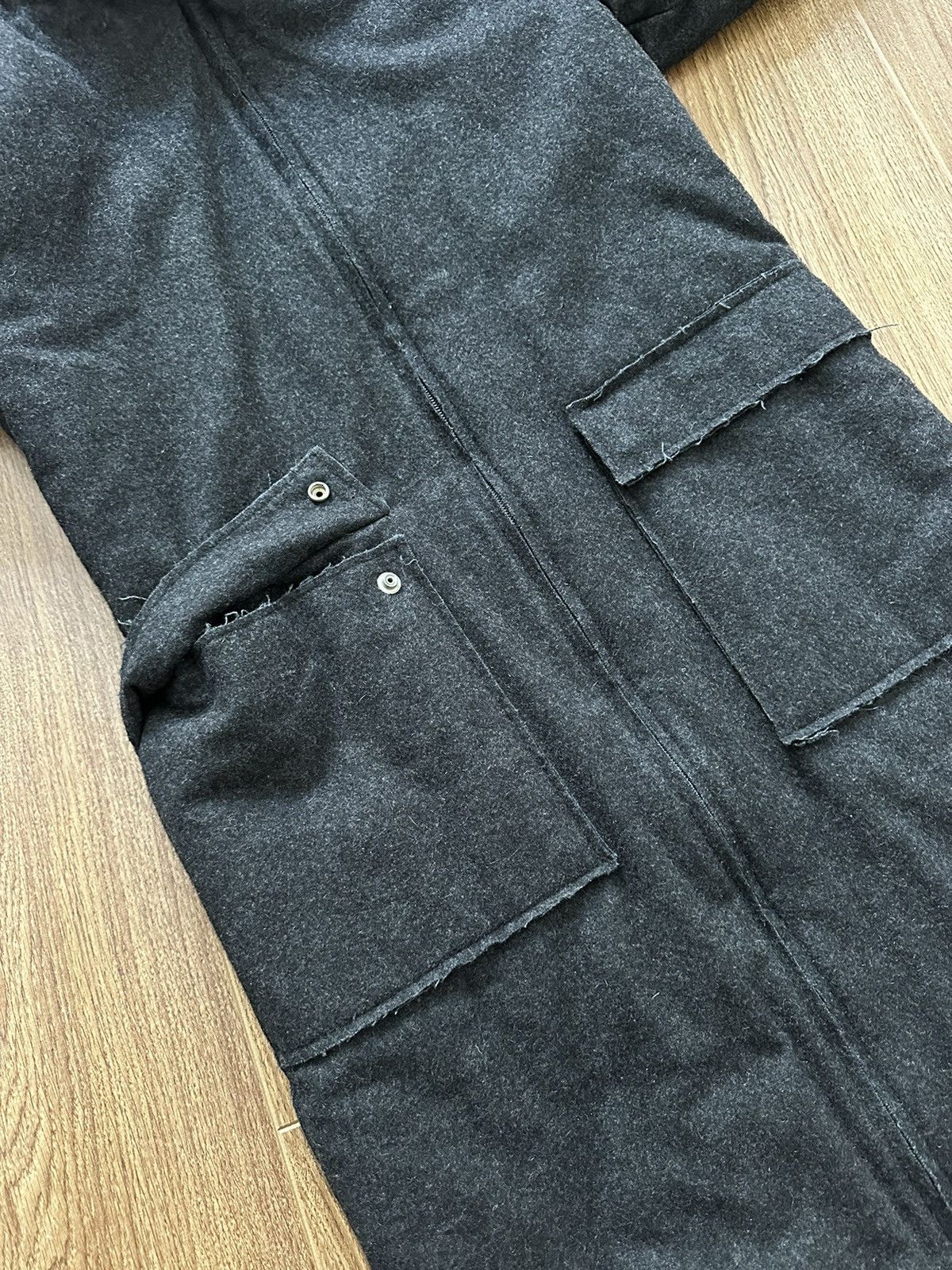 Diesel × Vintage Diesel Vintage Disstressed Patch Pocket Wool Hooded Jacket Size L / US 10 / IT 46 - 12 Thumbnail