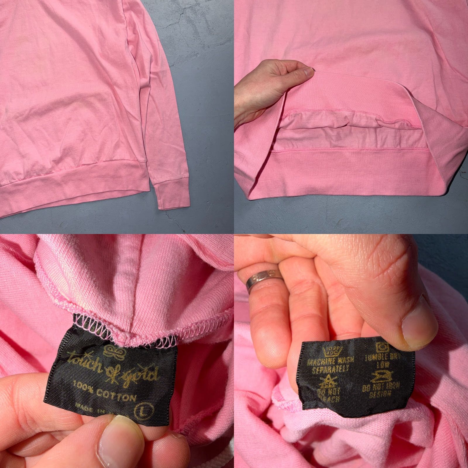Pinko Pink 1980s VTG T Shirt Long Sleeve Surf Pacific Ship Seagull Hippie Cool Touch Of Gold VTG Mens L Crew Neck Cotton Size US L / EU 52-54 / 3 - 8 Thumbnail