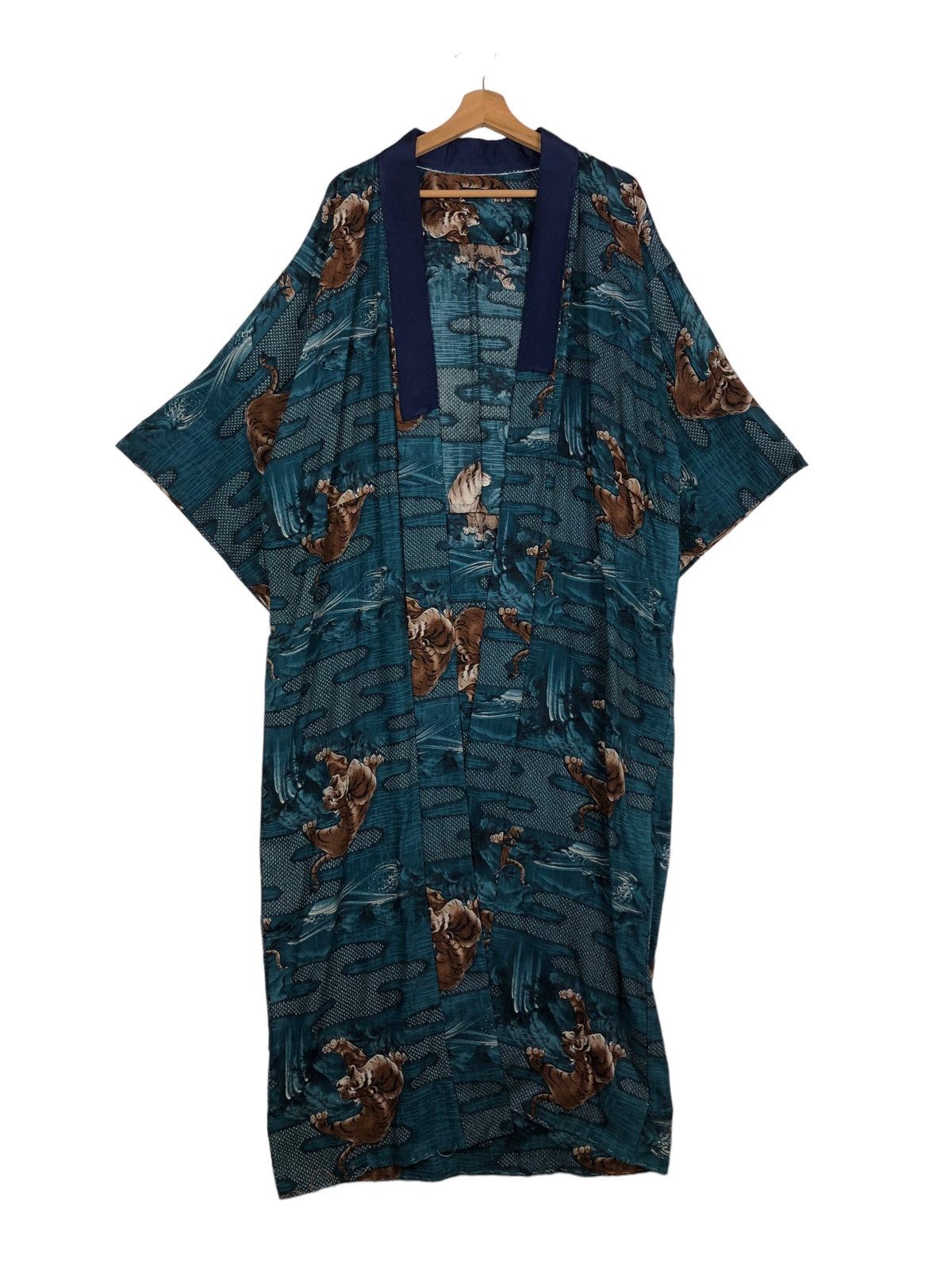 Japanese Brand 🔥90’s Vintage Traditional Japanese Kimono Over Print Tiger Size L / US 10 / IT 46 - 1 Thumbnail