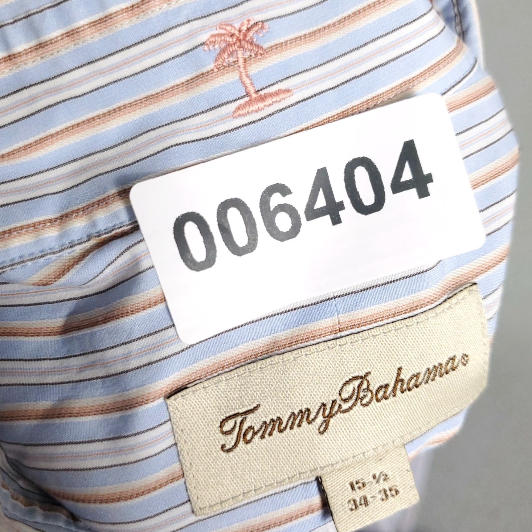 Tommy Bahama VINTAGE Tommy Bahama Dress Shirt Blue Striped 15.5 34/35 Long Sleeve Button Front Shirt Mens Regular 100% Cotton Size 40R - 7 Thumbnail